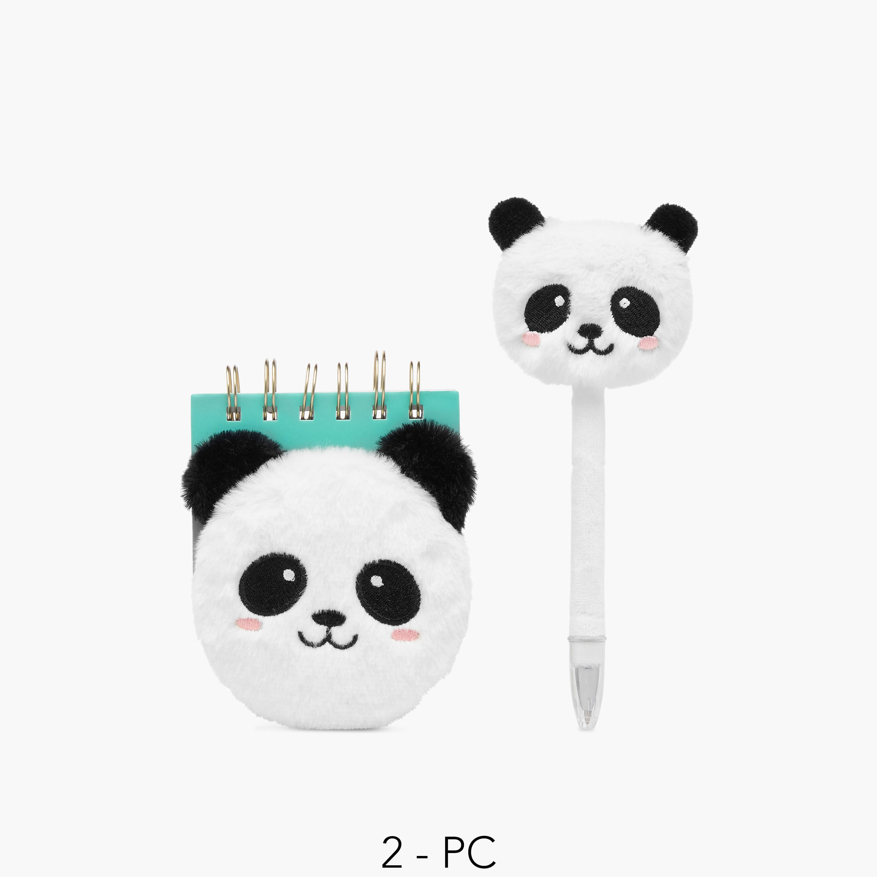 Syloon Panda Accent Notepad and Pen Set-school-stationery-sets-image-1