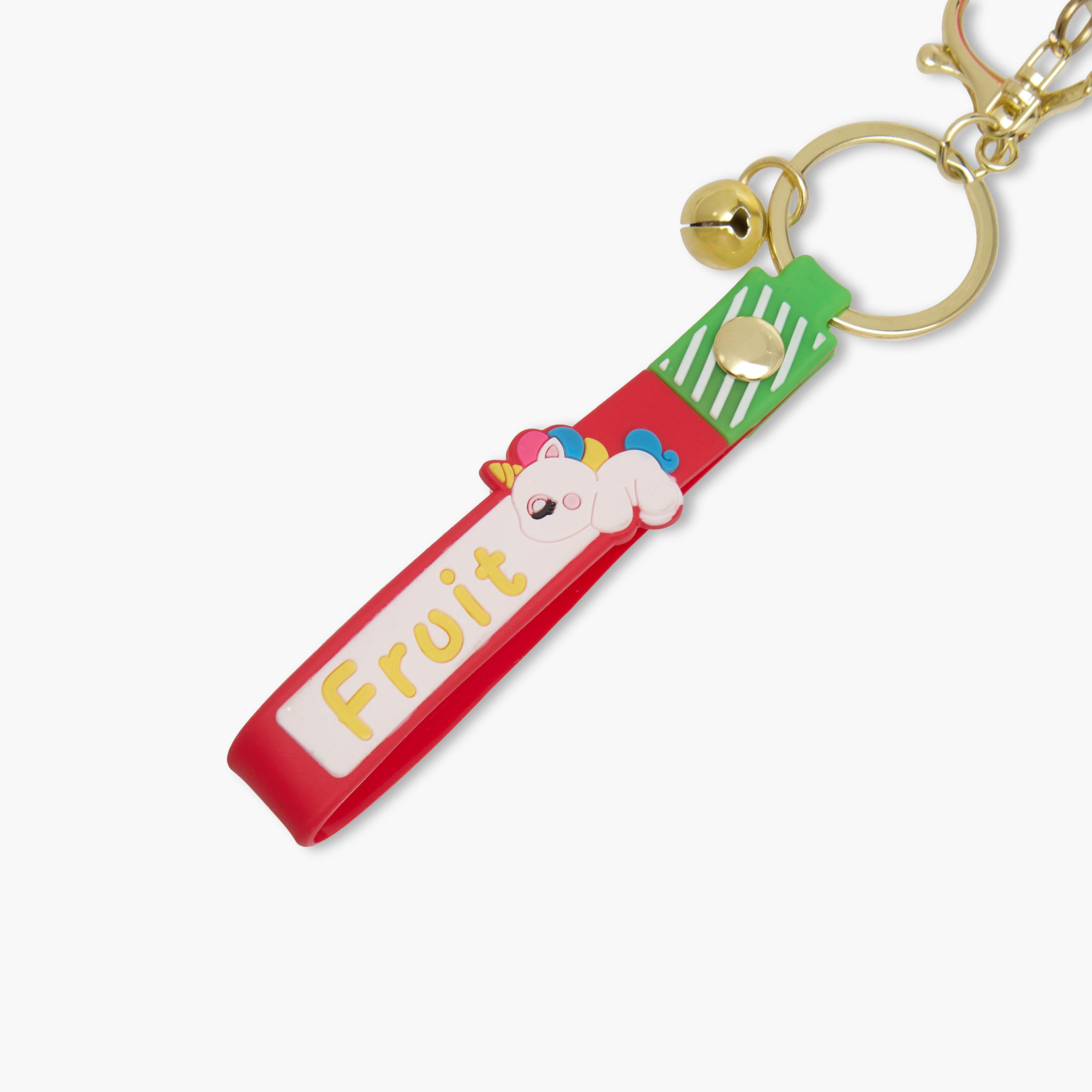 Unicorn On Strawberry Keychain with Strap and Hook-girls-accessories-keyringsandbagcharms-image-4