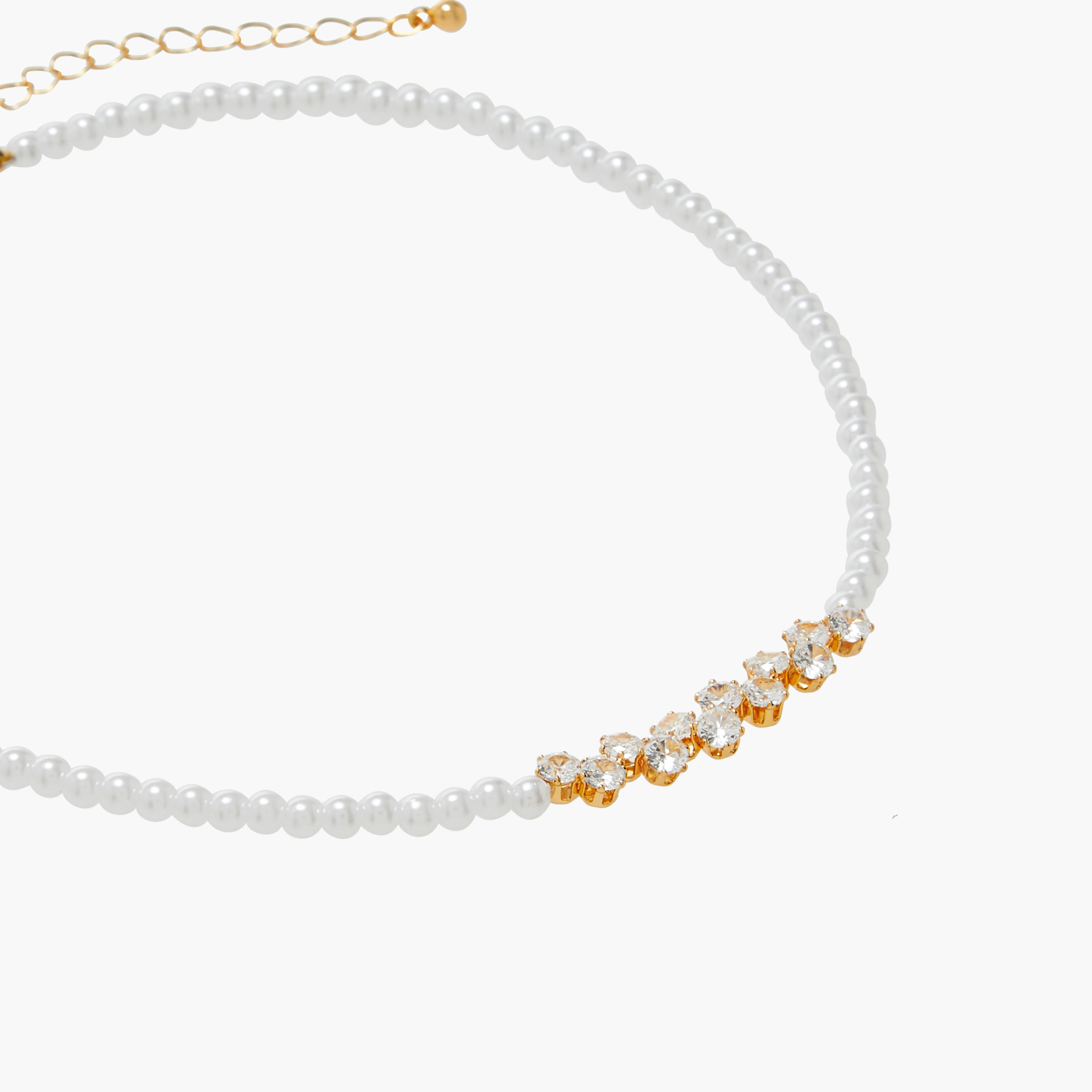 Embellished Cubic Zirconia Pearl Necklace with Lobster Clasp Closure-women-watchesandjewellery-jewellery-necklacesandpendants-image-3