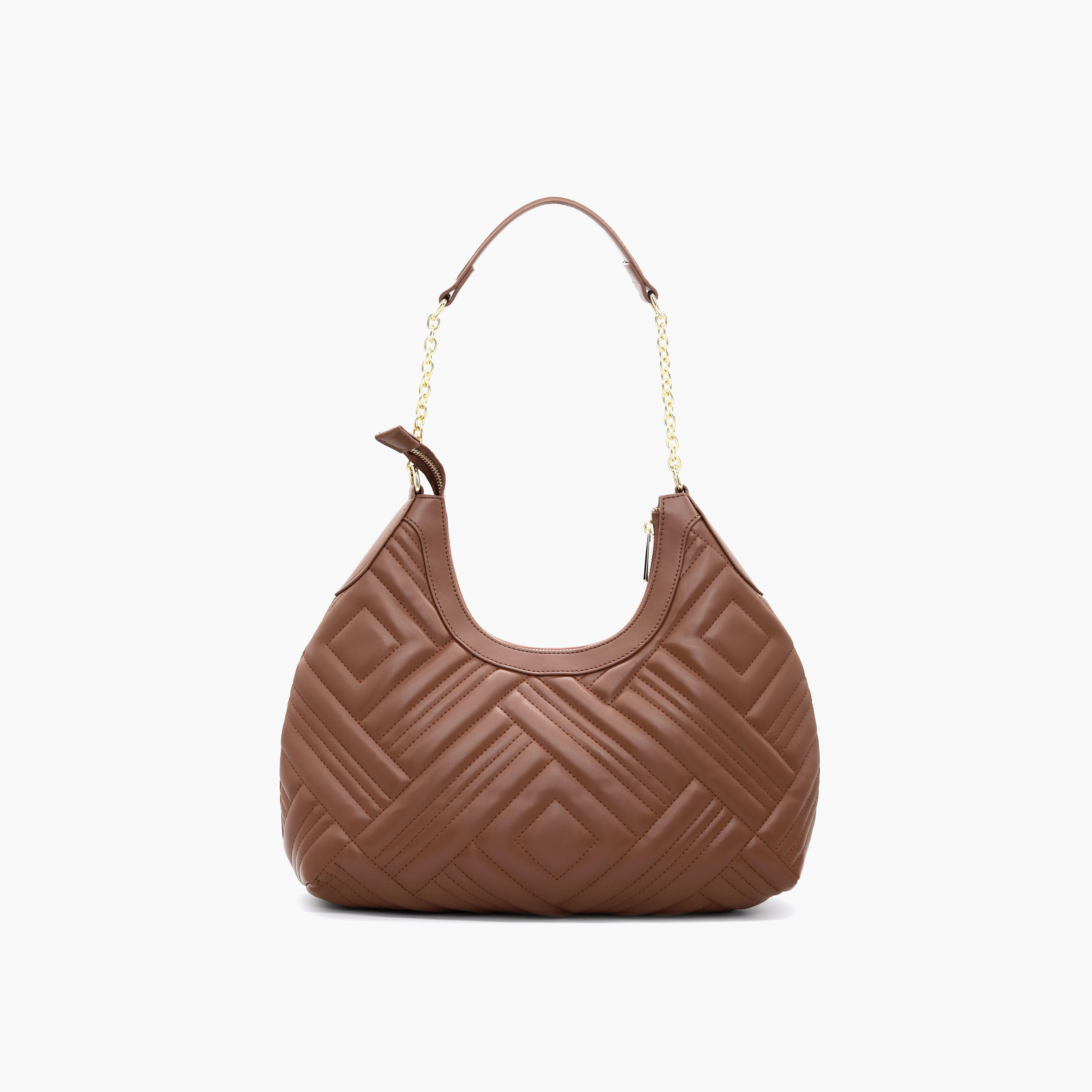 شنطة كتف مبطنة بمقبض سلسلة وسحّاب إغلاق من في إيطاليا-women-bagsandwallets-handbags-image-4