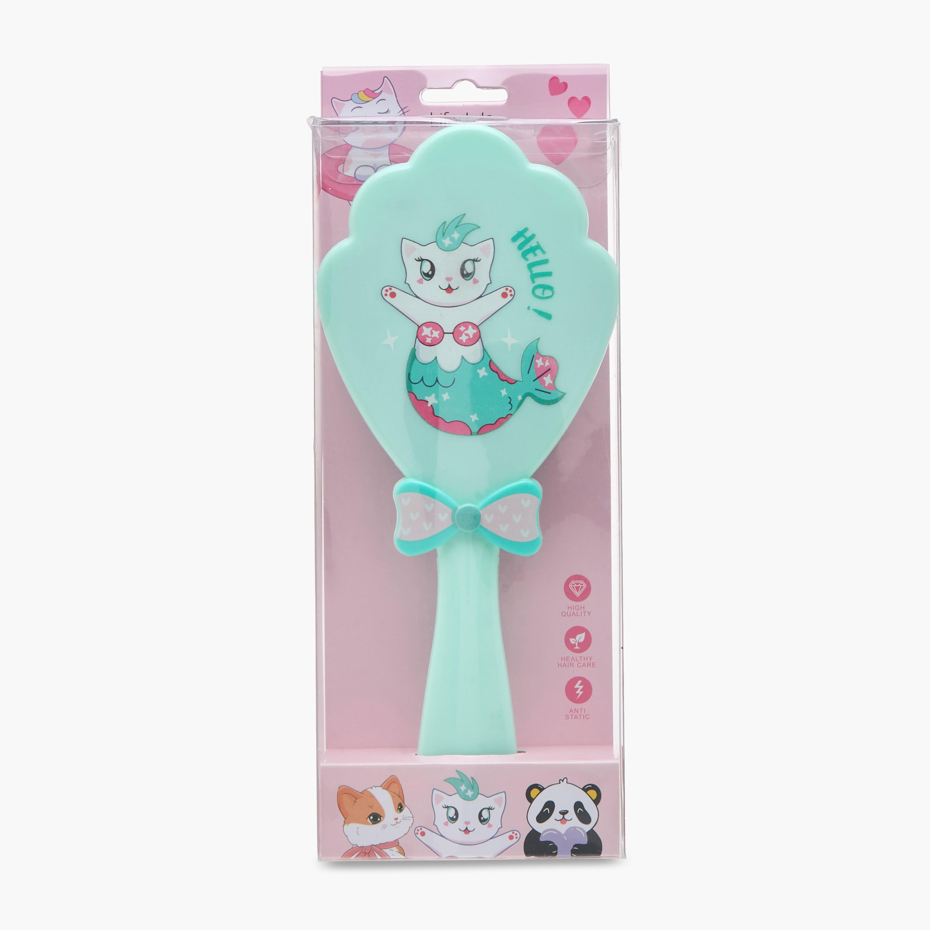 Mermaid Print Paddle Hair Brush with Bow Accent-women-hairaccessories-brushesandcombs-image-5