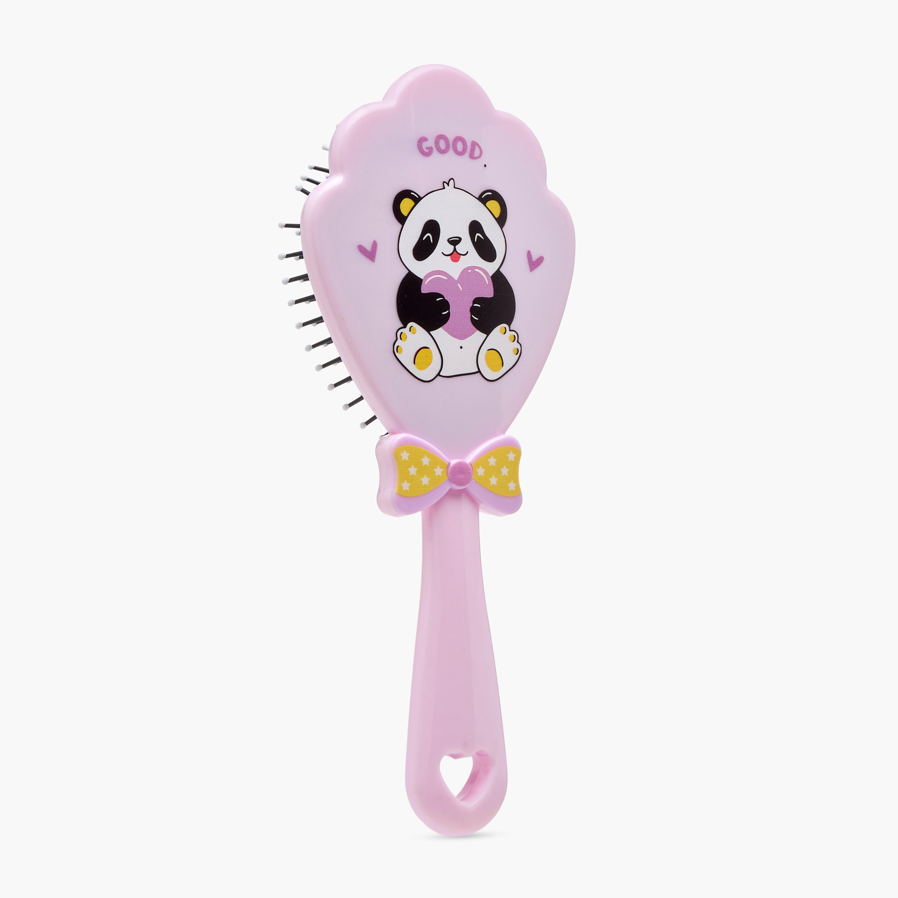 Panda Print Paddle Hair Brush with Bow Accent-women-hairaccessories-brushesandcombs-image-1