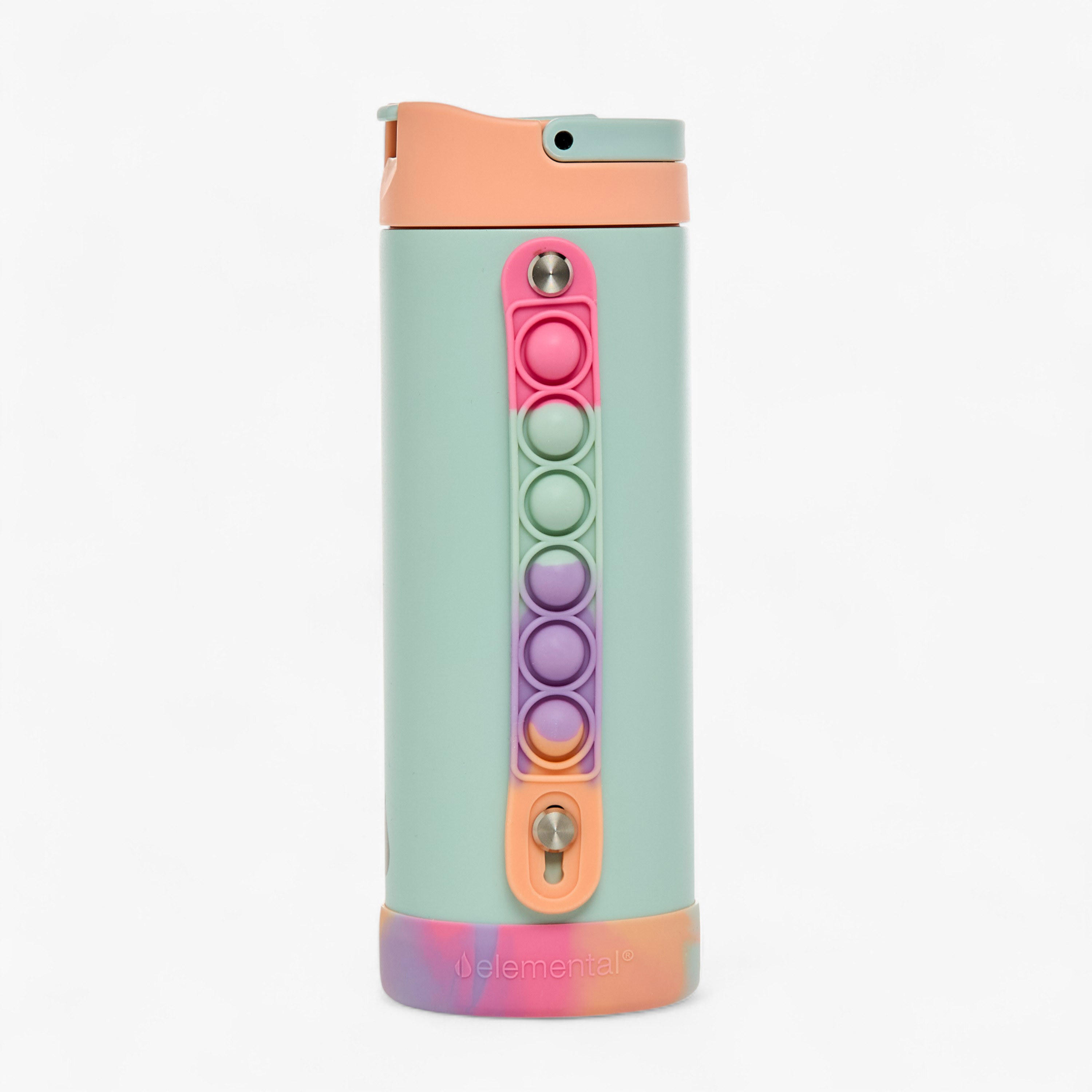 Colourblock Stainless Steel Insulated Water Bottle with Pop It Strap - 414 ml-school-waterbottles-image-1