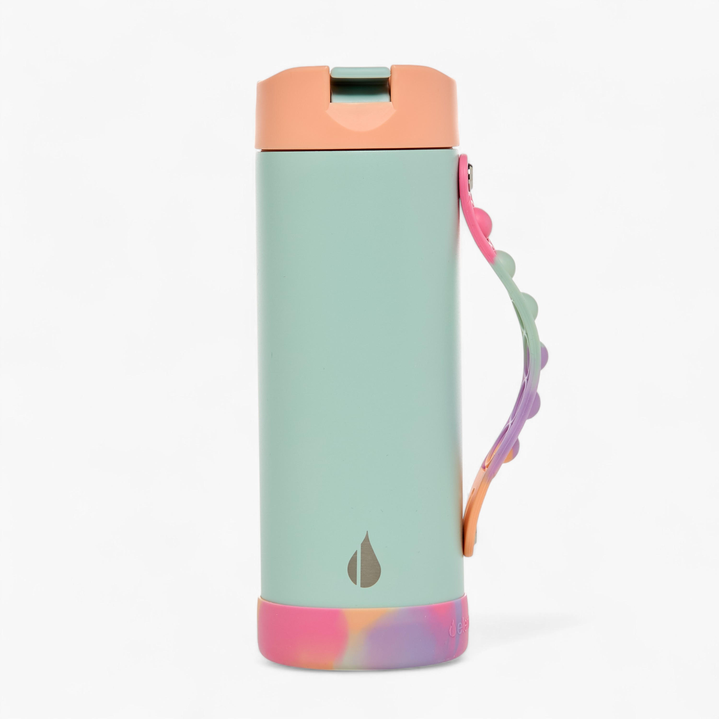 Colourblock Stainless Steel Insulated Water Bottle with Pop It Strap - 414 ml-school-waterbottles-image-3