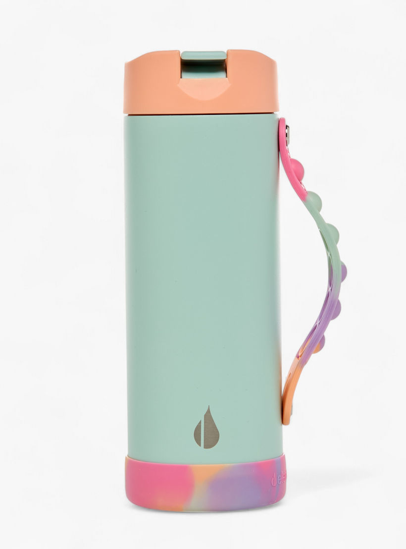 Colourblock Stainless Steel Insulated Water Bottle with Pop It Strap - 414 ml-school-waterbottles-image-3