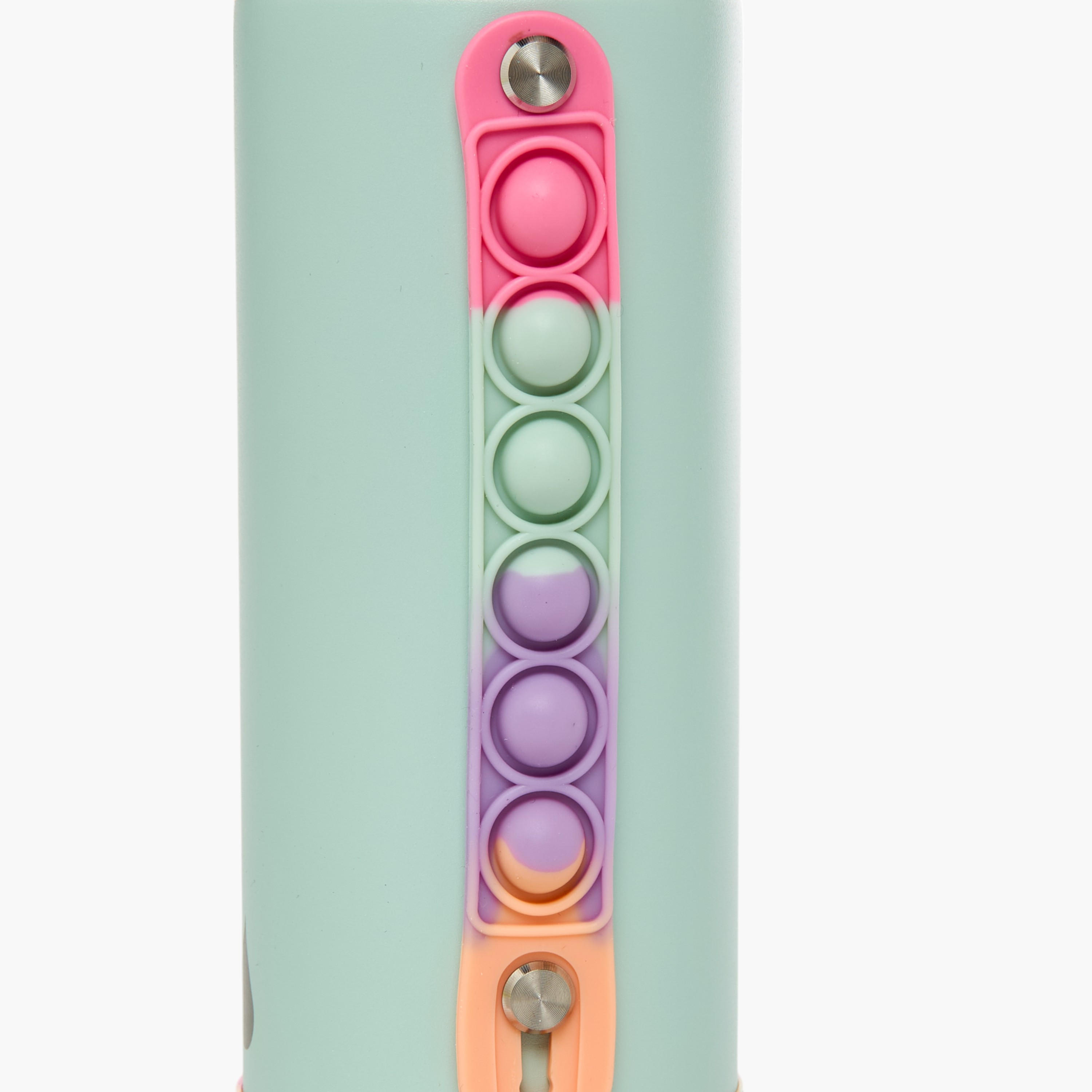 Colourblock Stainless Steel Insulated Water Bottle with Pop It Strap - 414 ml-school-waterbottles-image-5