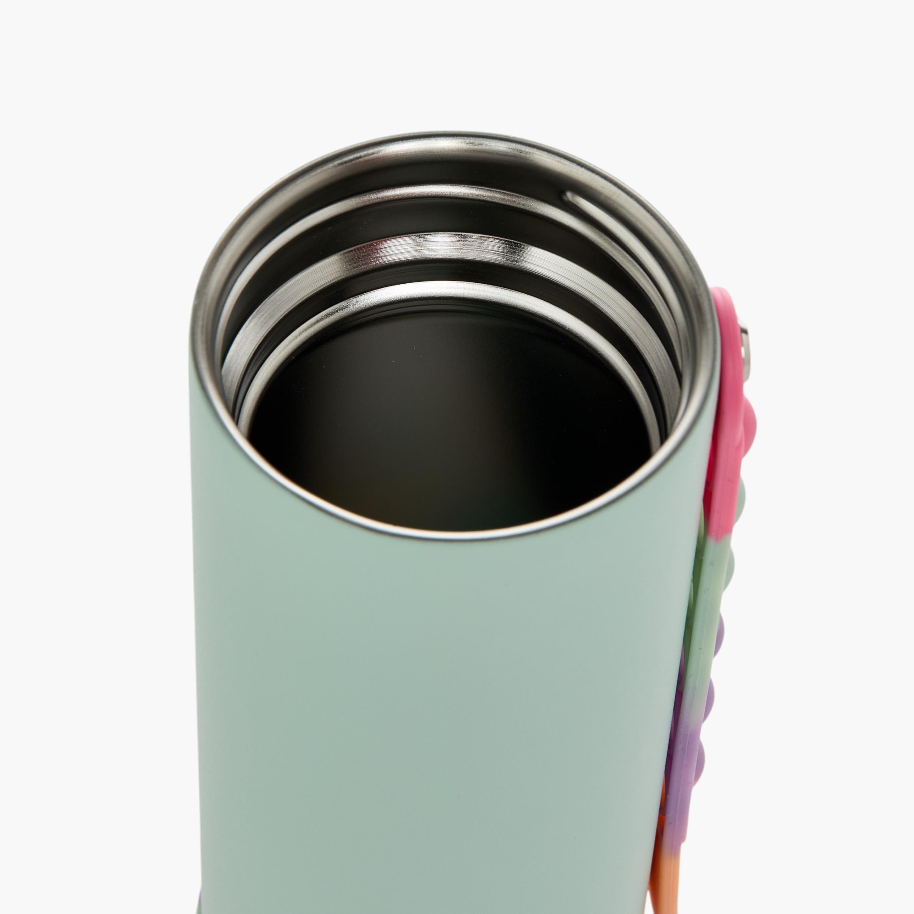 Colourblock Stainless Steel Insulated Water Bottle with Pop It Strap - 414 ml-school-waterbottles-image-8