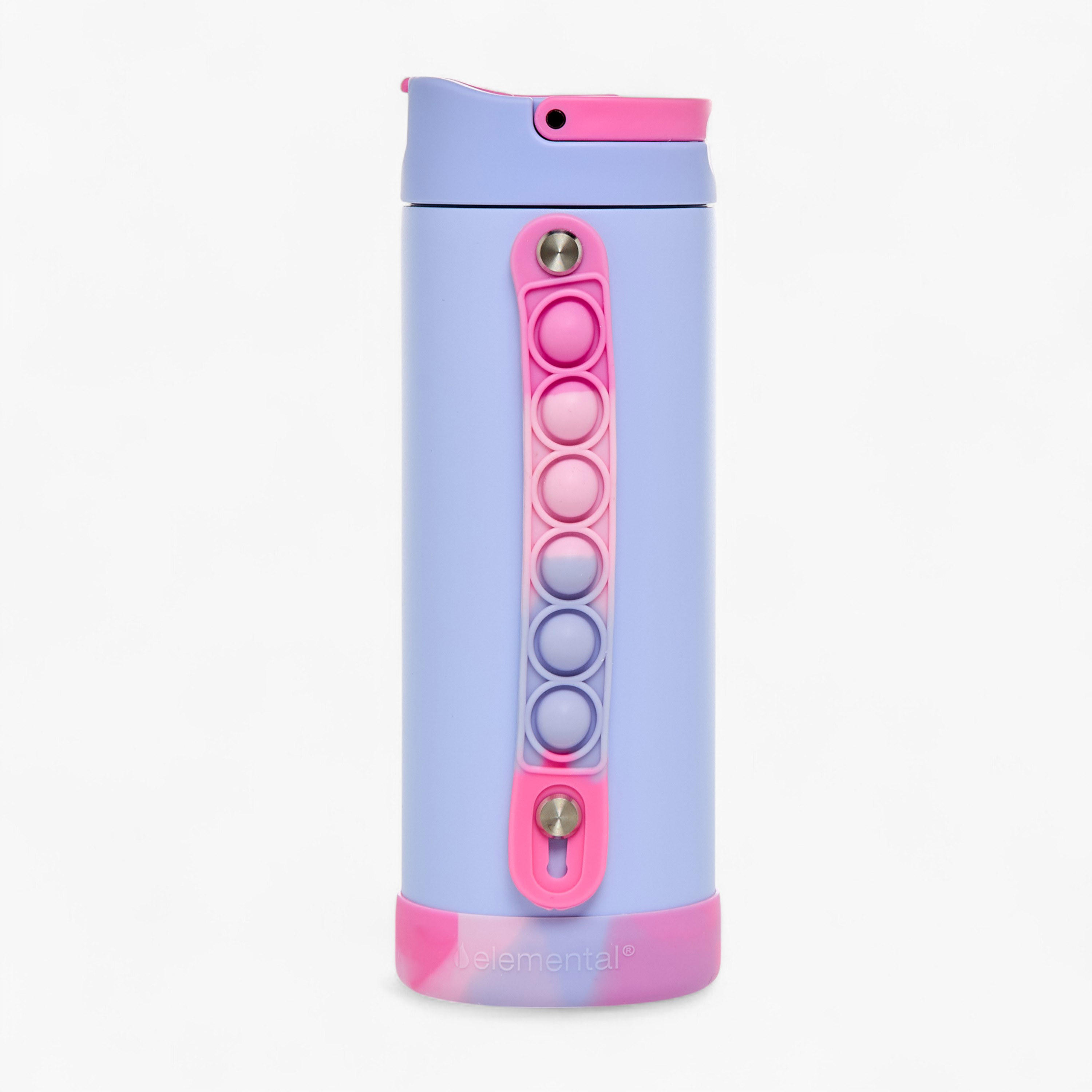Tie-Dye Print Stainless Steel Insulated Water Bottle with Pop It Strap - 414 ml-school-waterbottles-image-1