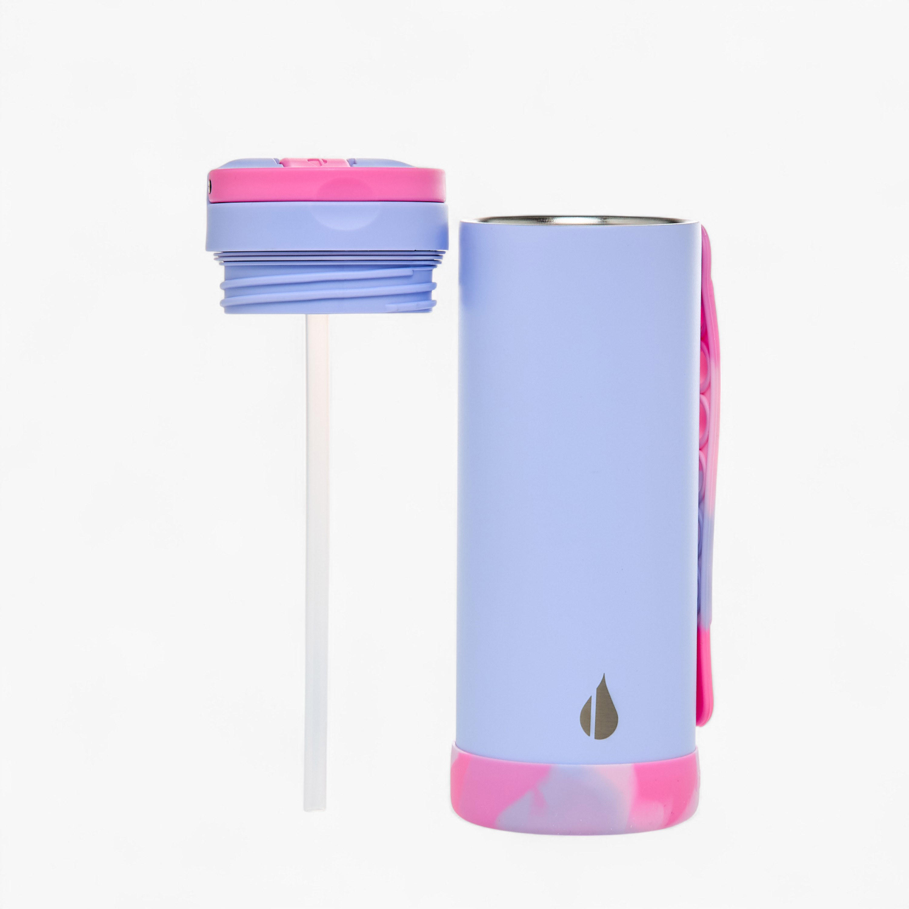 Tie-Dye Print Stainless Steel Insulated Water Bottle with Pop It Strap - 414 ml-school-waterbottles-image-2