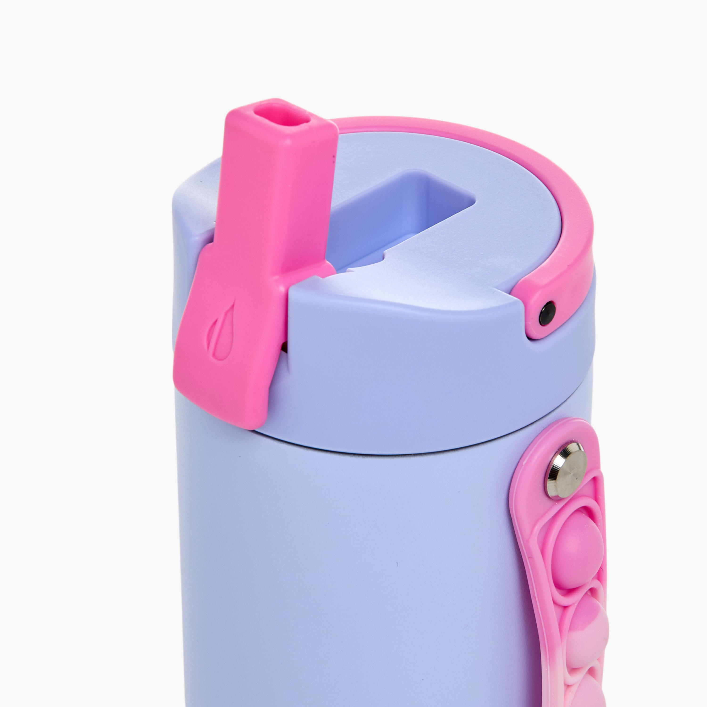 Tie-Dye Print Stainless Steel Insulated Water Bottle with Pop It Strap - 414 ml-school-waterbottles-image-7