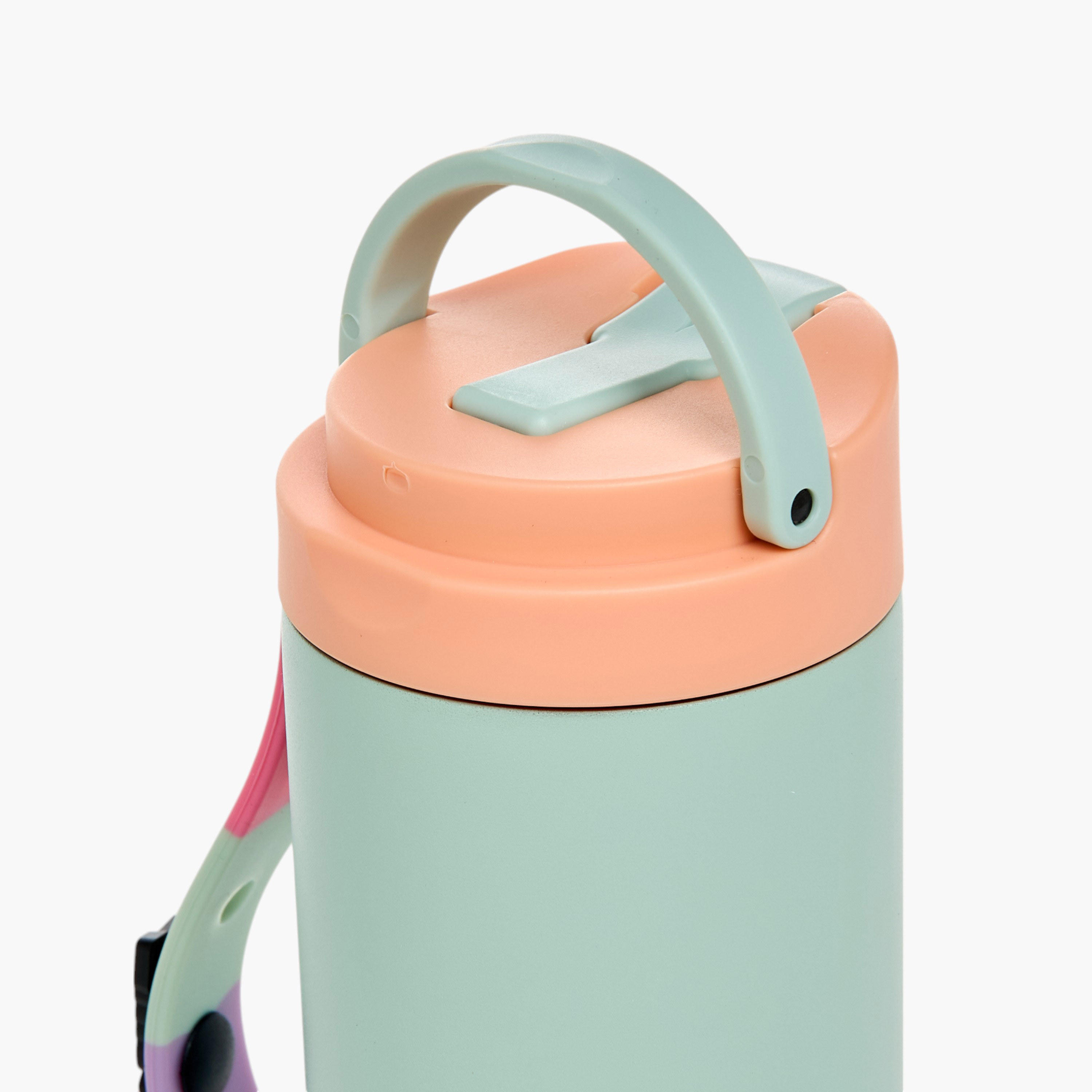 Colourblock Stainless Steel Insulated Water Bottle with Charm - 414 ml-school-waterbottles-image-6