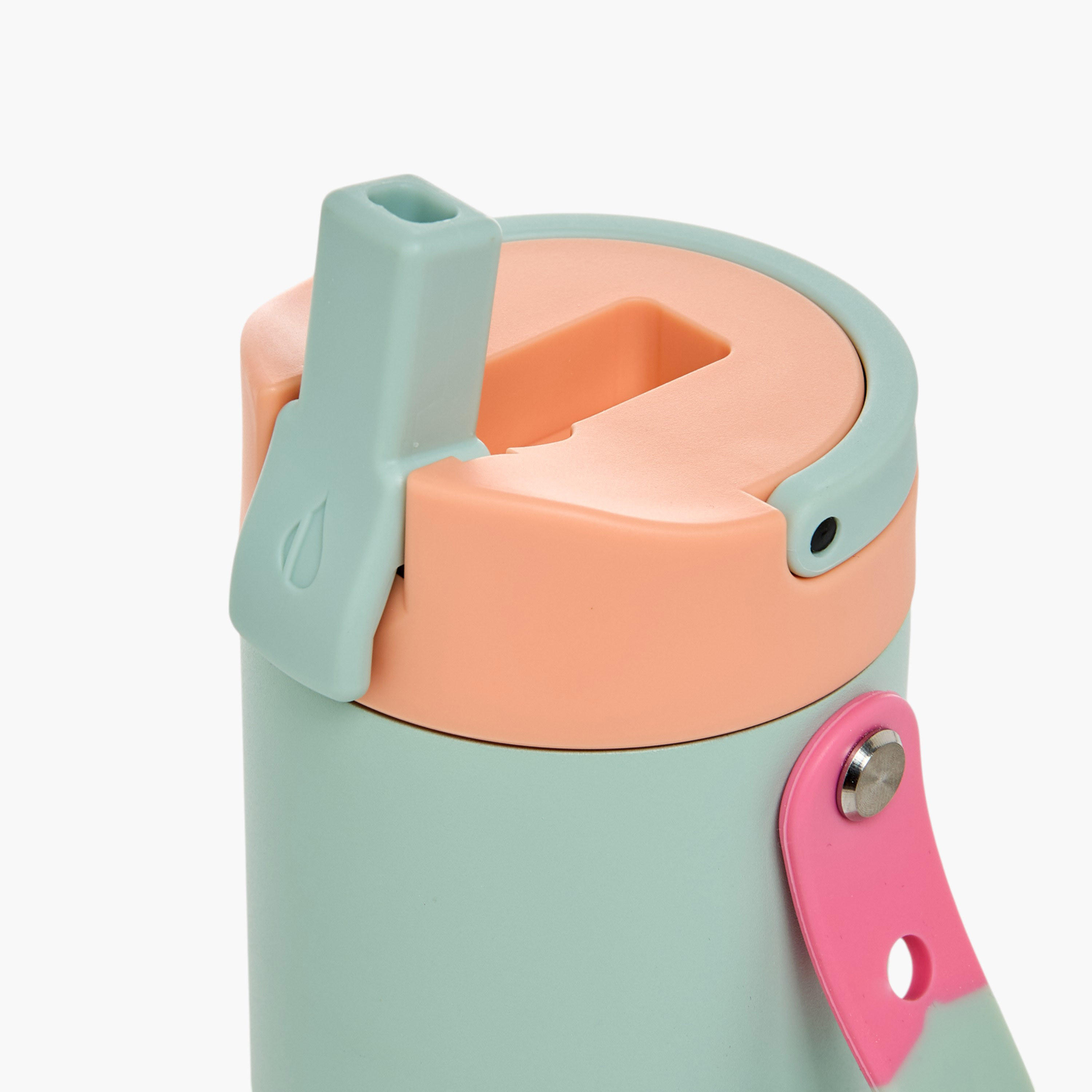 Colourblock Stainless Steel Insulated Water Bottle with Charm - 414 ml-school-waterbottles-image-7
