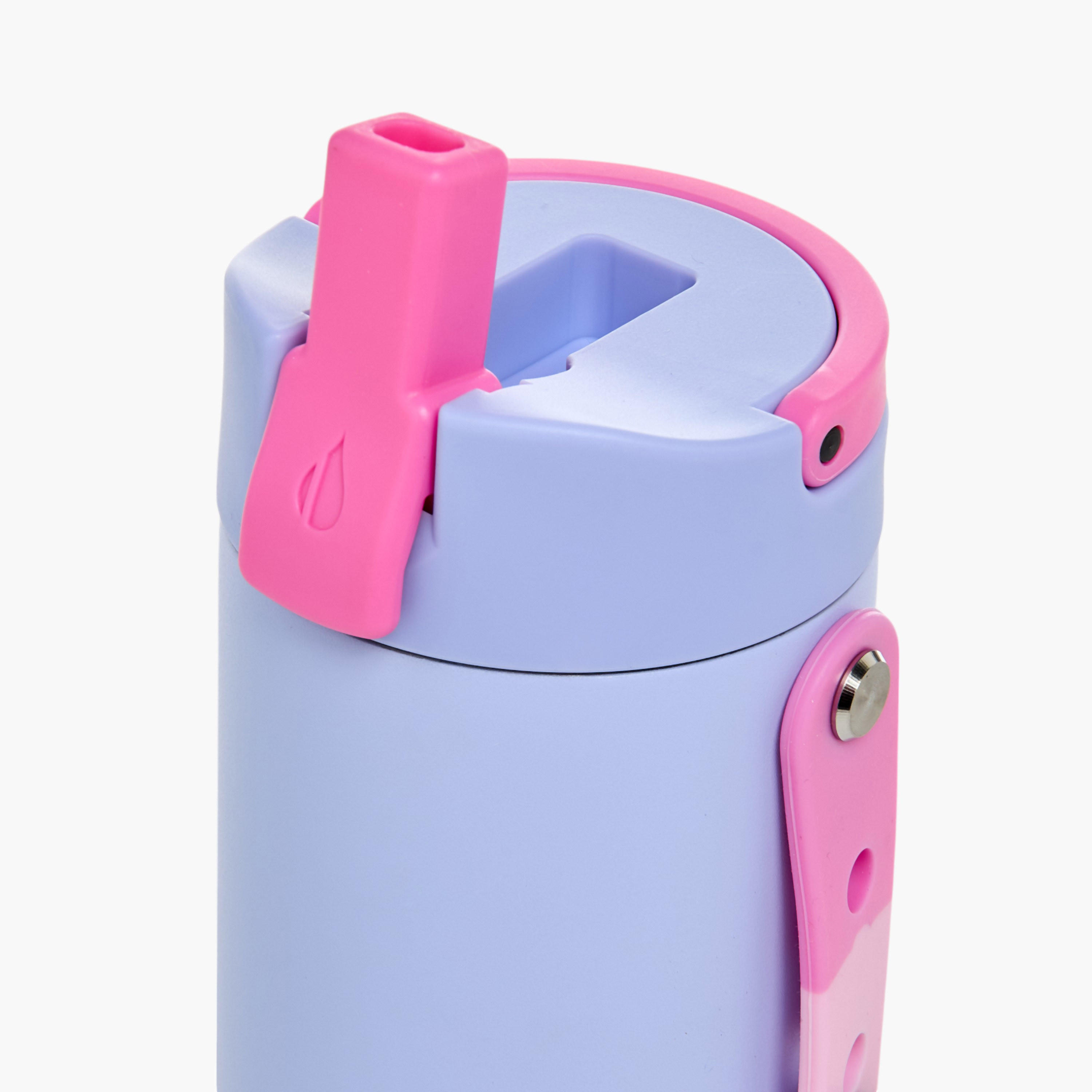 Solid Stainless Steel Insulated Water Bottle with Strap and Charm - 414 ml-school-waterbottles-image-7