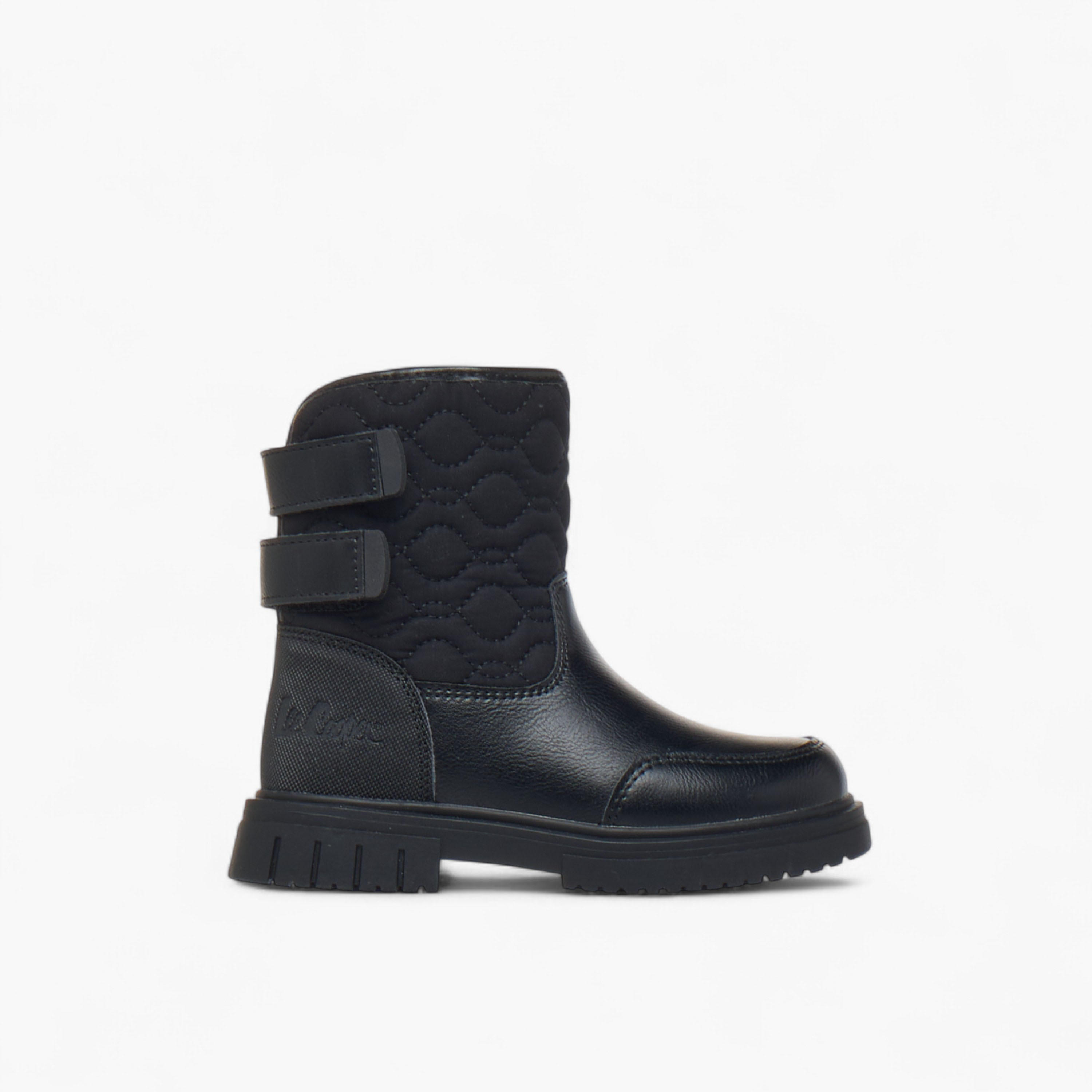Lee Cooper Girls' Quilted Ankle Boots with Hook and Loop Closure-girls-shoes-boots-image-3