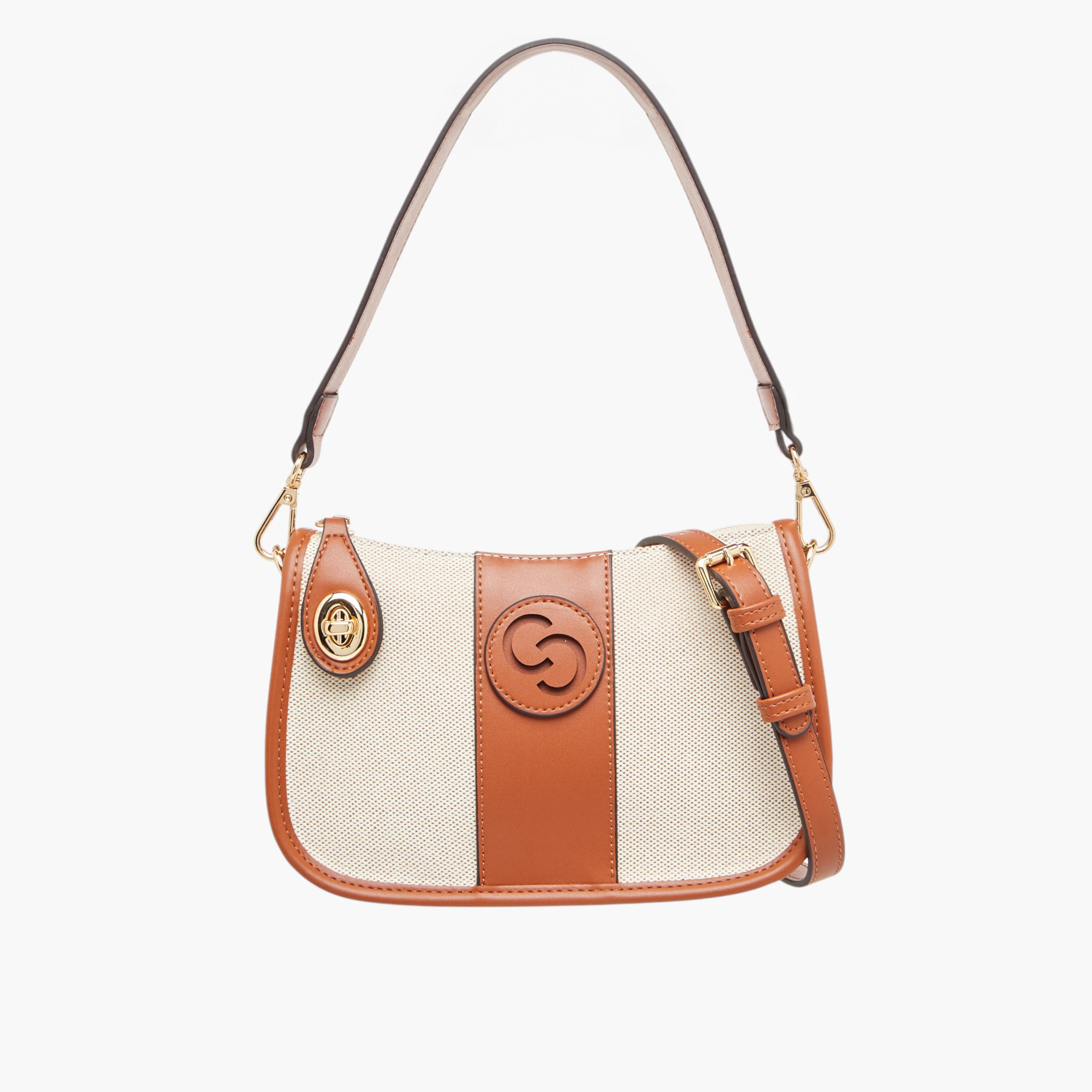 شنطة كروس بودي بارزة الملمس بسحاب إغلاق وحزام قابل للفصل من سيليست-women-bagsandwallets-handbags-image-1