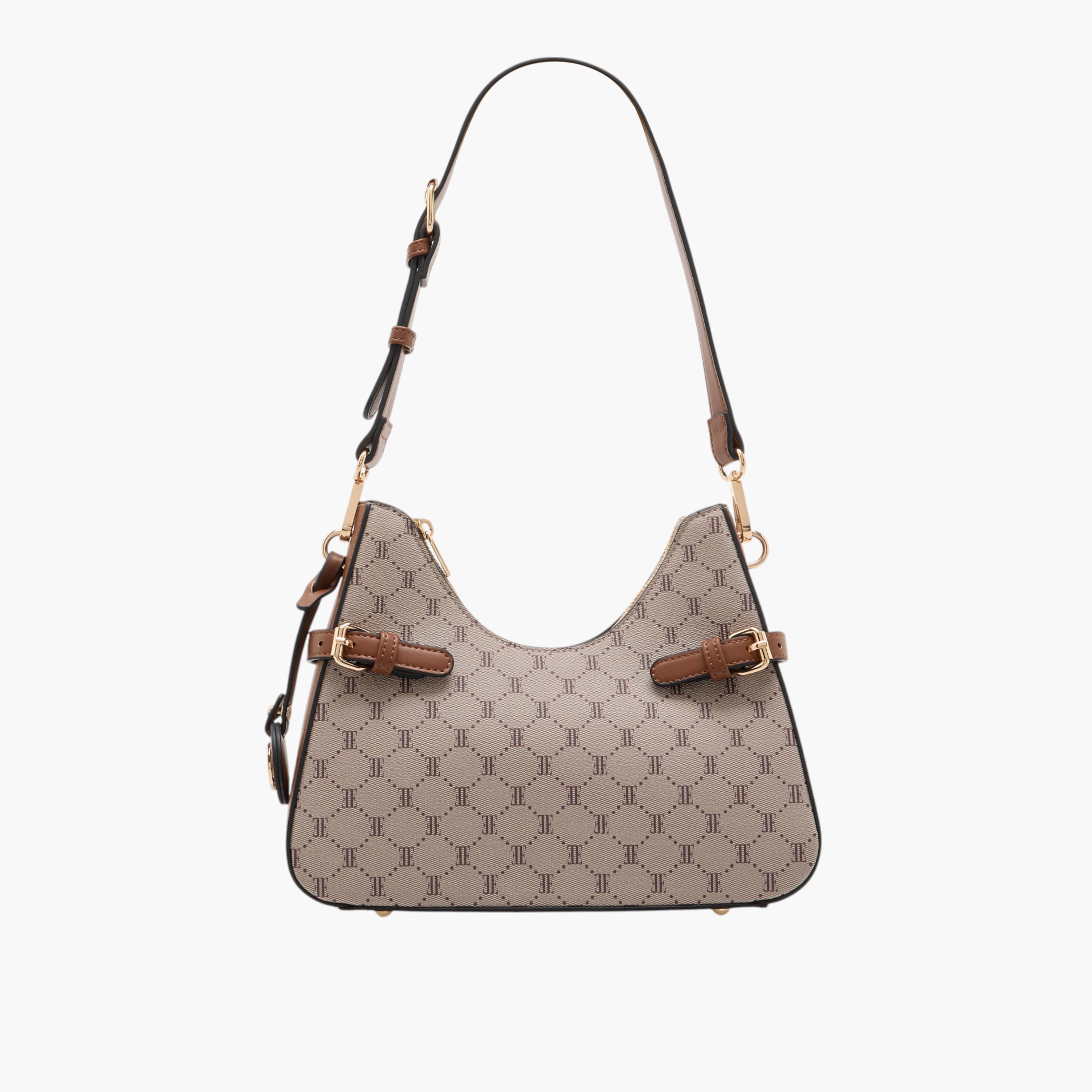 شنطة كتف بحزام قابل للفصل وسحاب إغلاق وطبعات مونوجرام من إيل-women-bagsandwallets-handbags-image-1