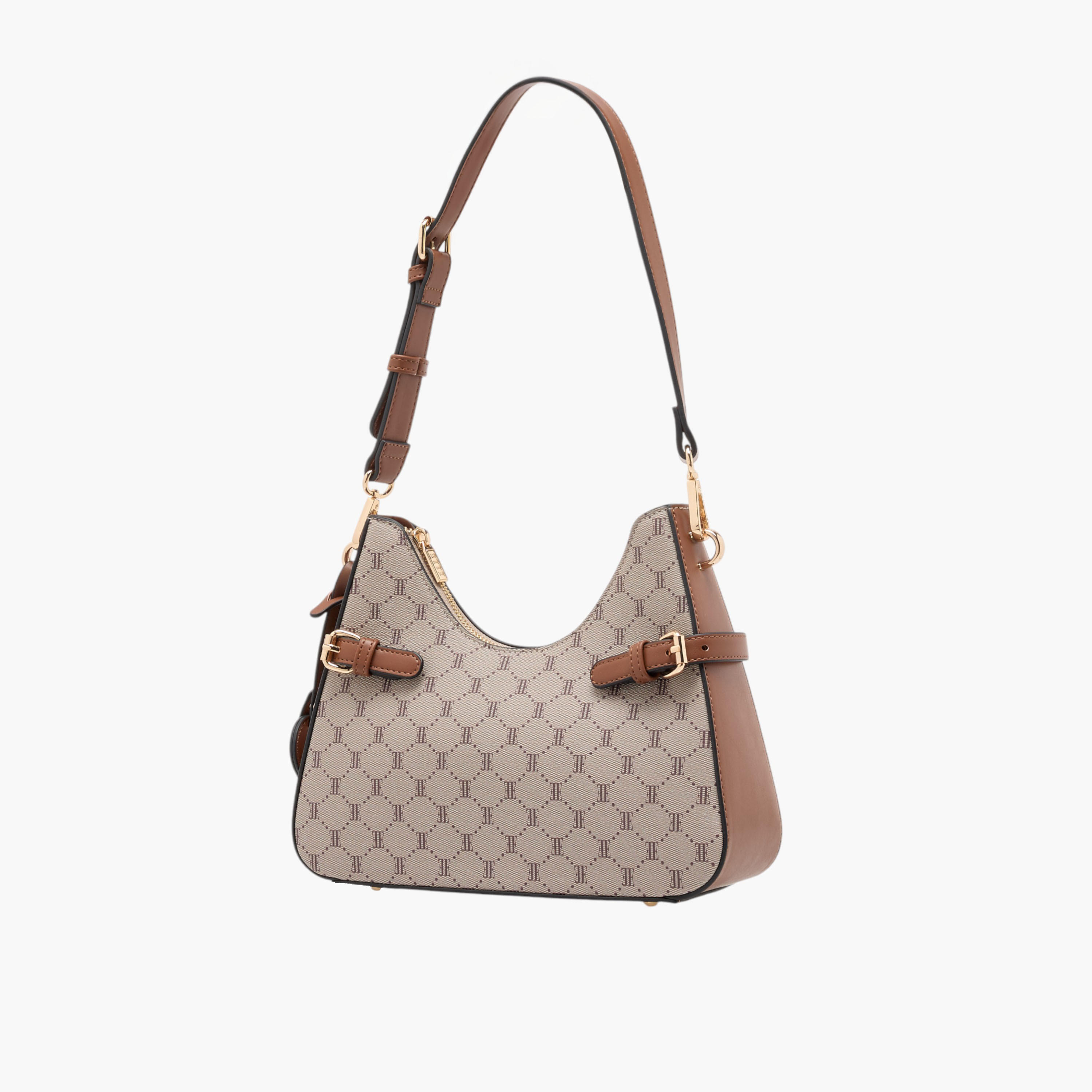 شنطة كتف بحزام قابل للفصل وسحاب إغلاق وطبعات مونوجرام من إيل-women-bagsandwallets-handbags-image-2