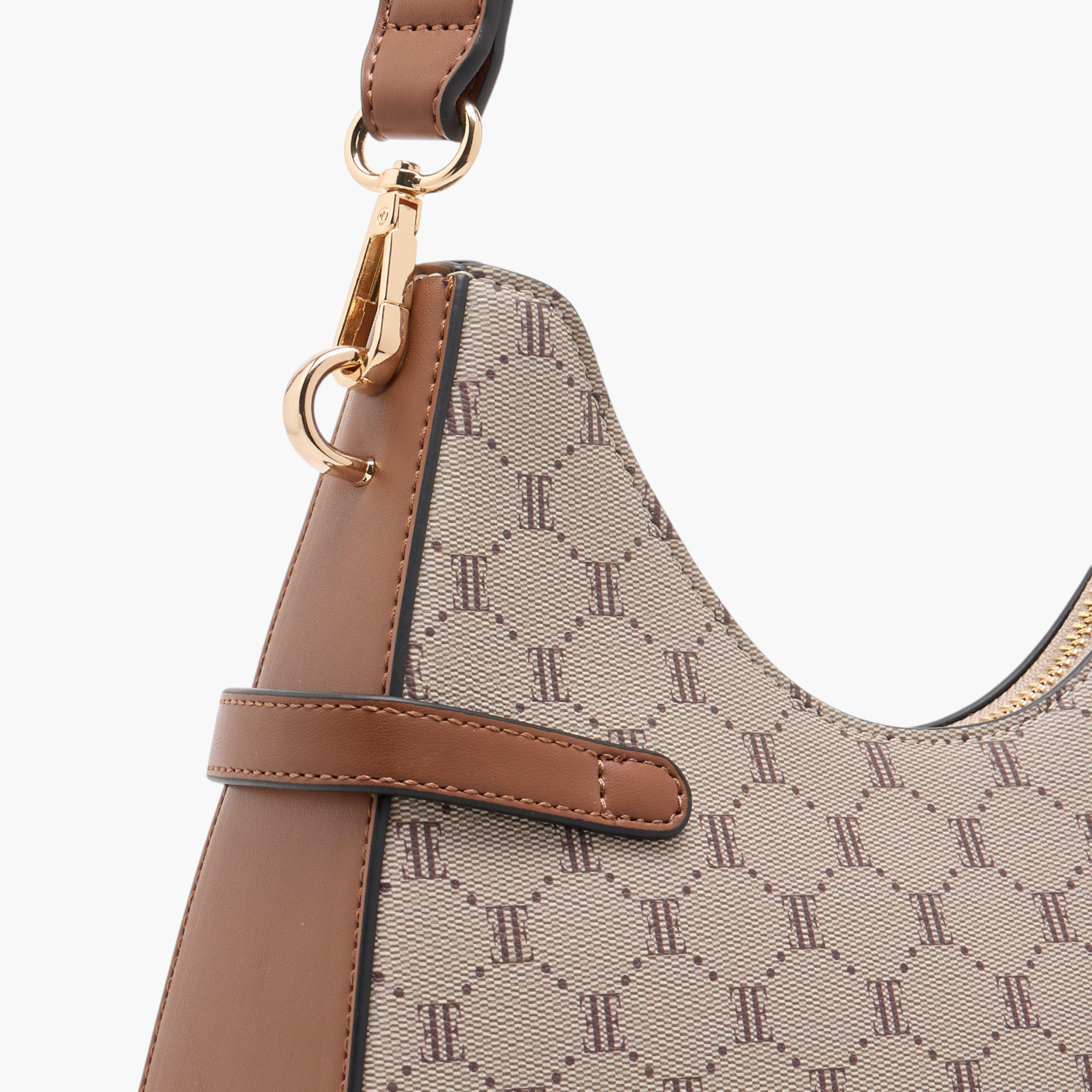 شنطة كتف بحزام قابل للفصل وسحاب إغلاق وطبعات مونوجرام من إيل-women-bagsandwallets-handbags-image-5