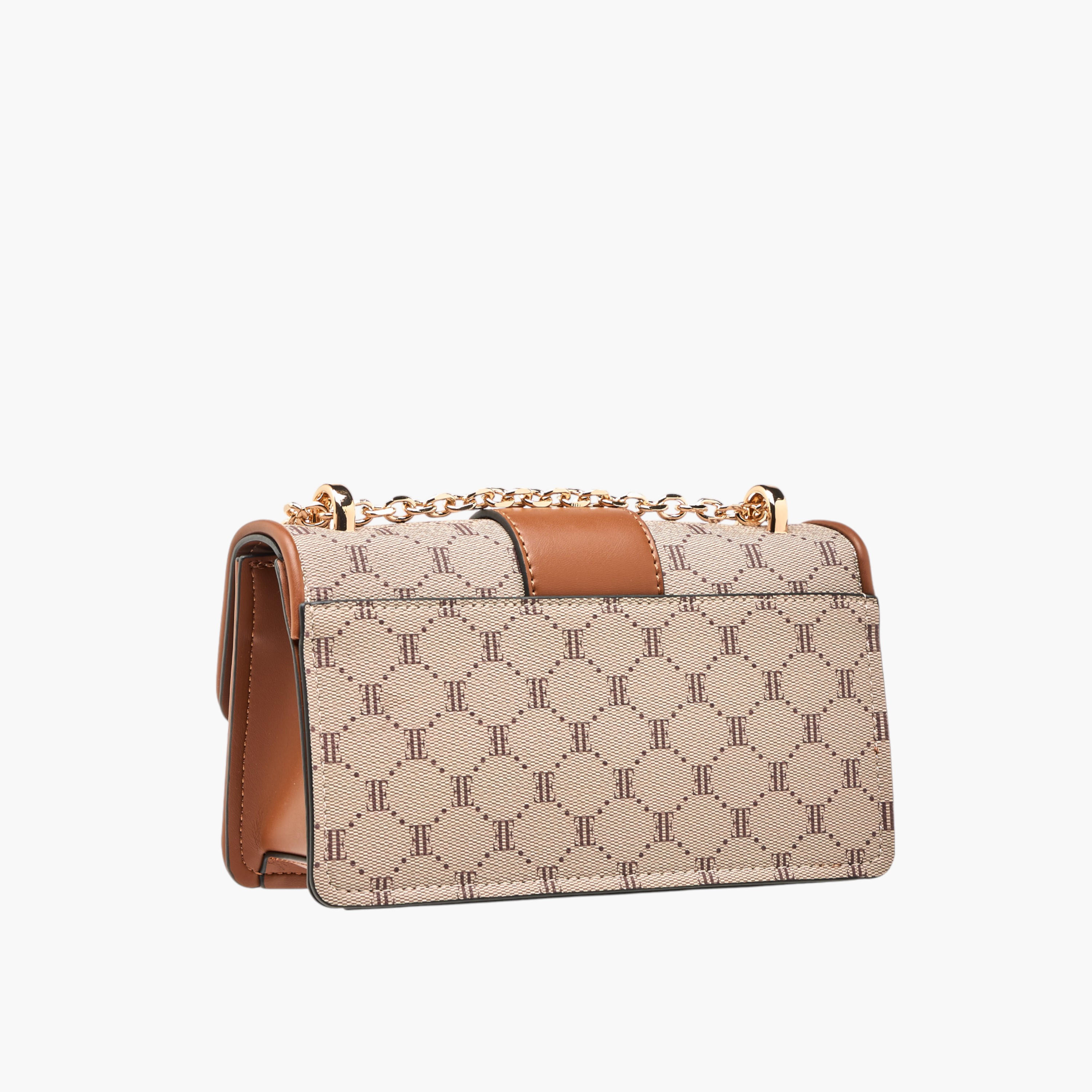شنطة كروس بودي بطبعات مونوجرام مع حزام سلسلة وطية إغلاق من إيل-women-bagsandwallets-handbags-image-3