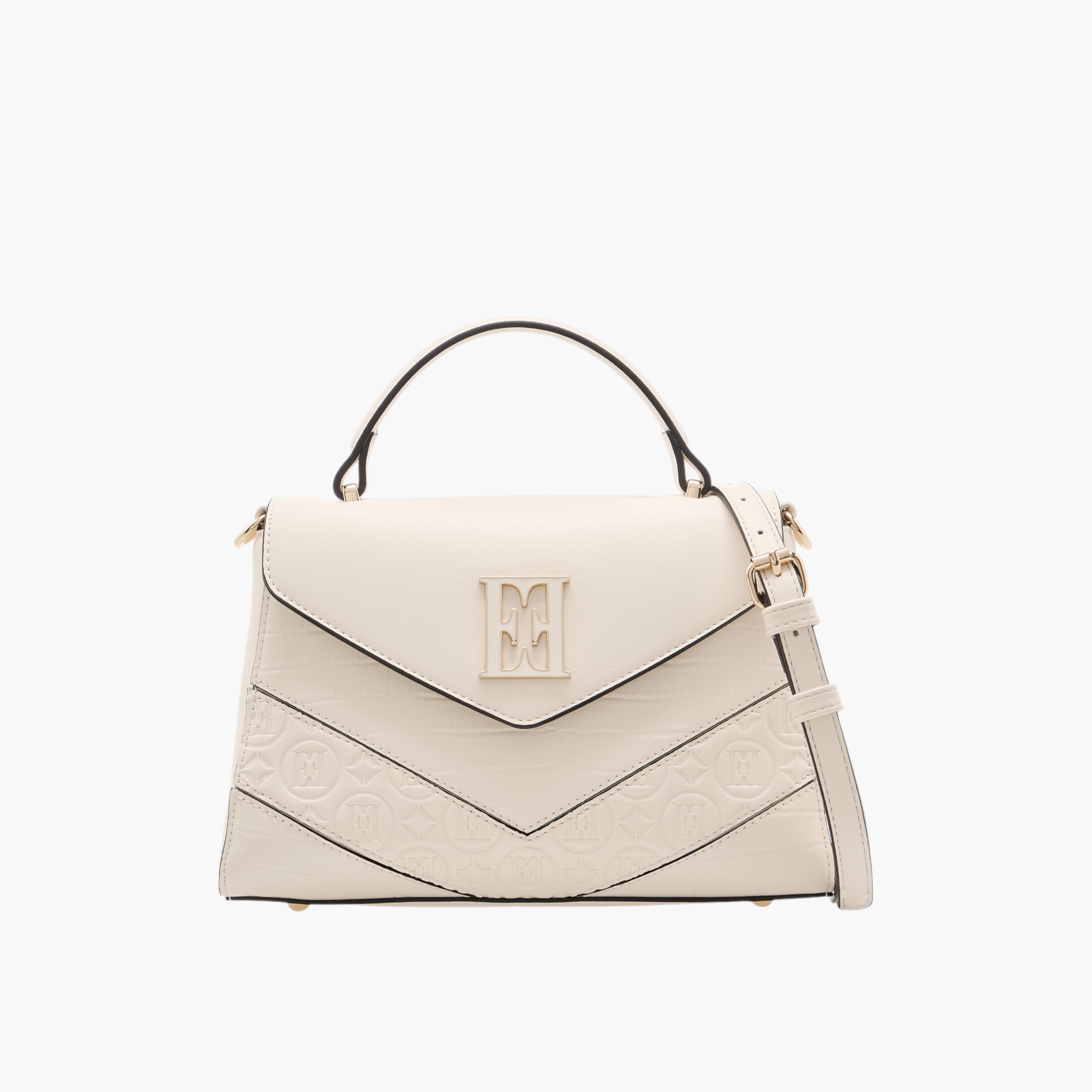 شنطة ساتشيل بحزام قابل للفصل وطية إغلاق ونقوش مونوجرام من إيل-women-bagsandwallets-handbags-image-1