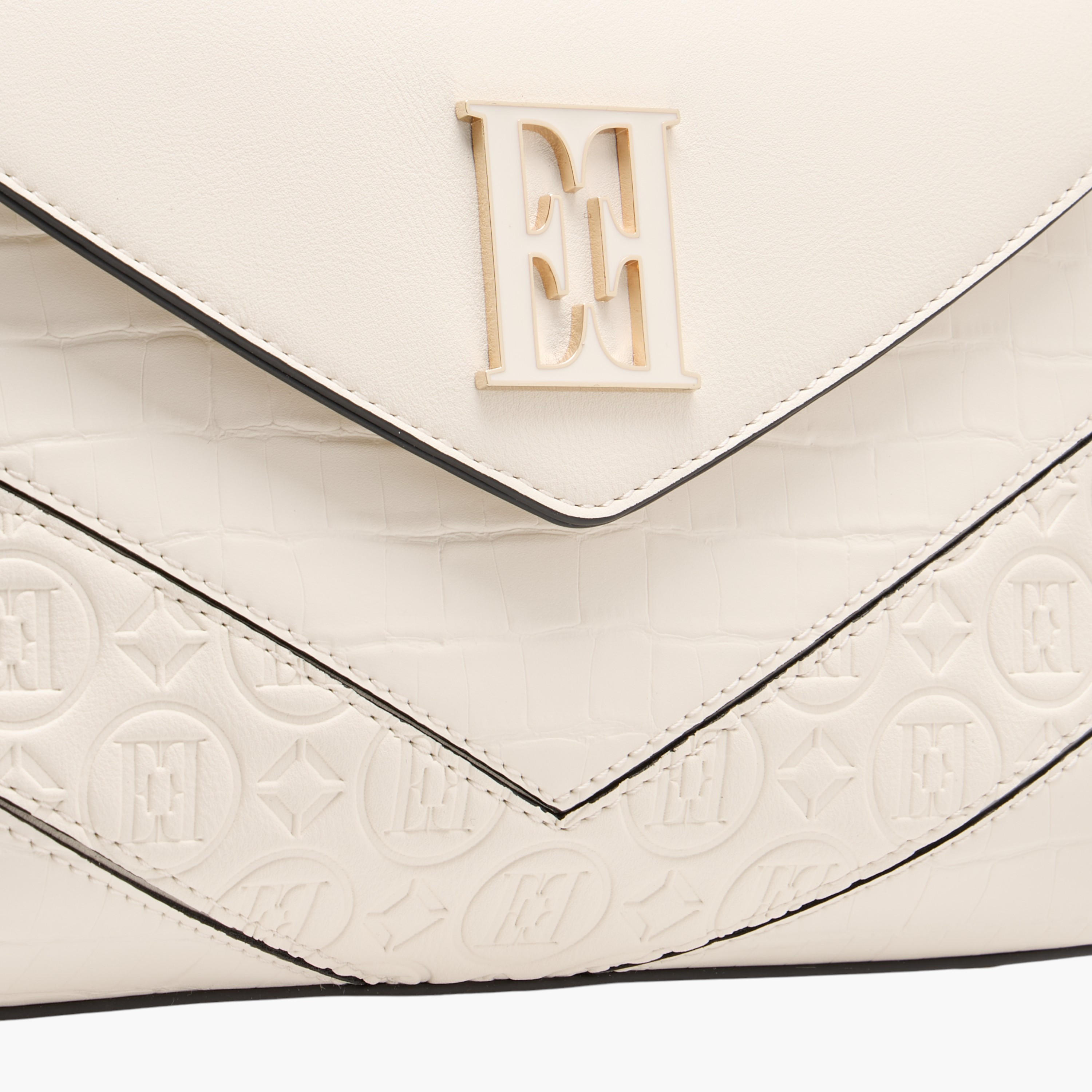 شنطة ساتشيل بحزام قابل للفصل وطية إغلاق ونقوش مونوجرام من إيل-women-bagsandwallets-handbags-image-4