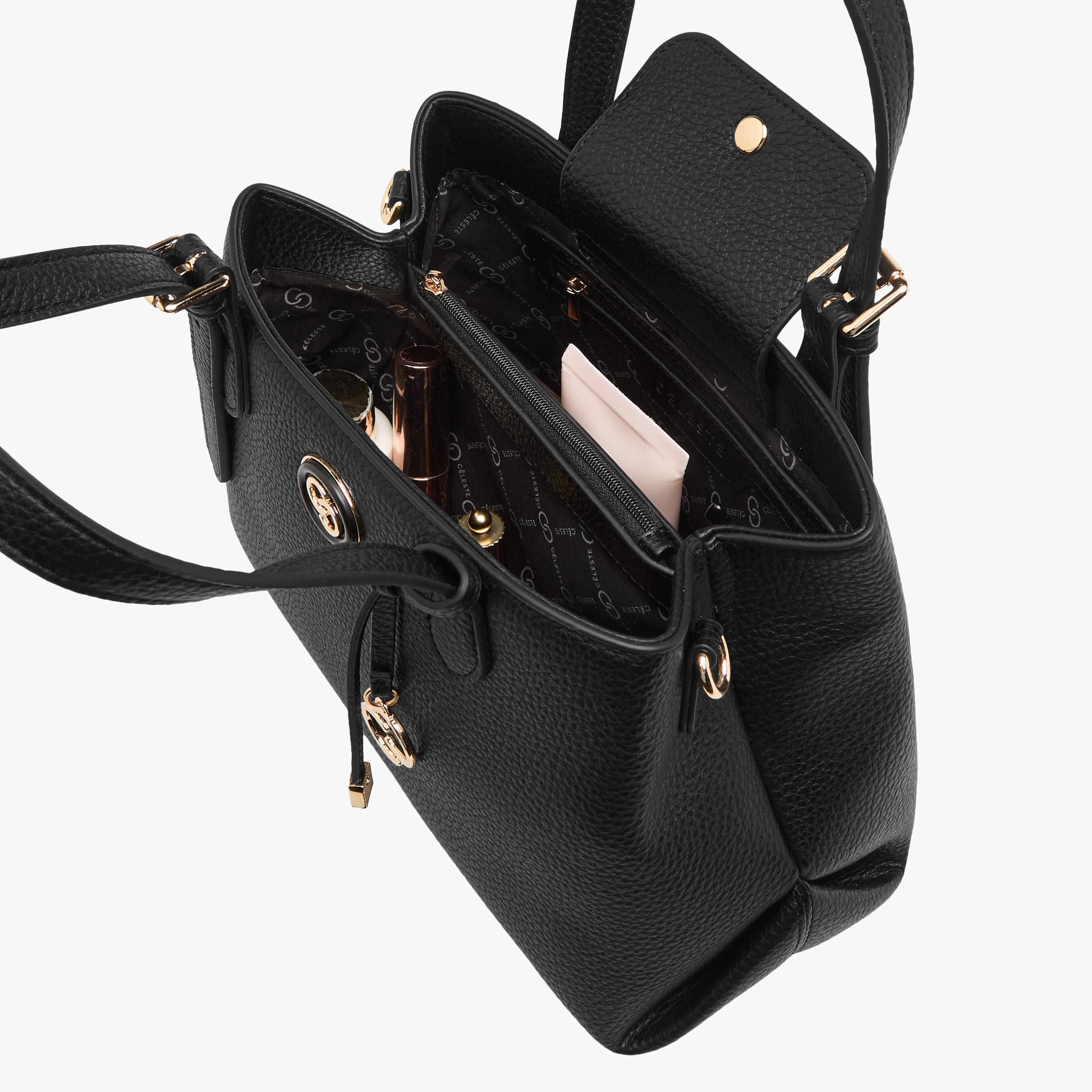 Celeste Solid Tote Bag with Double Handles and Detachable Strap-women-bagsandwallets-handbags-image-7