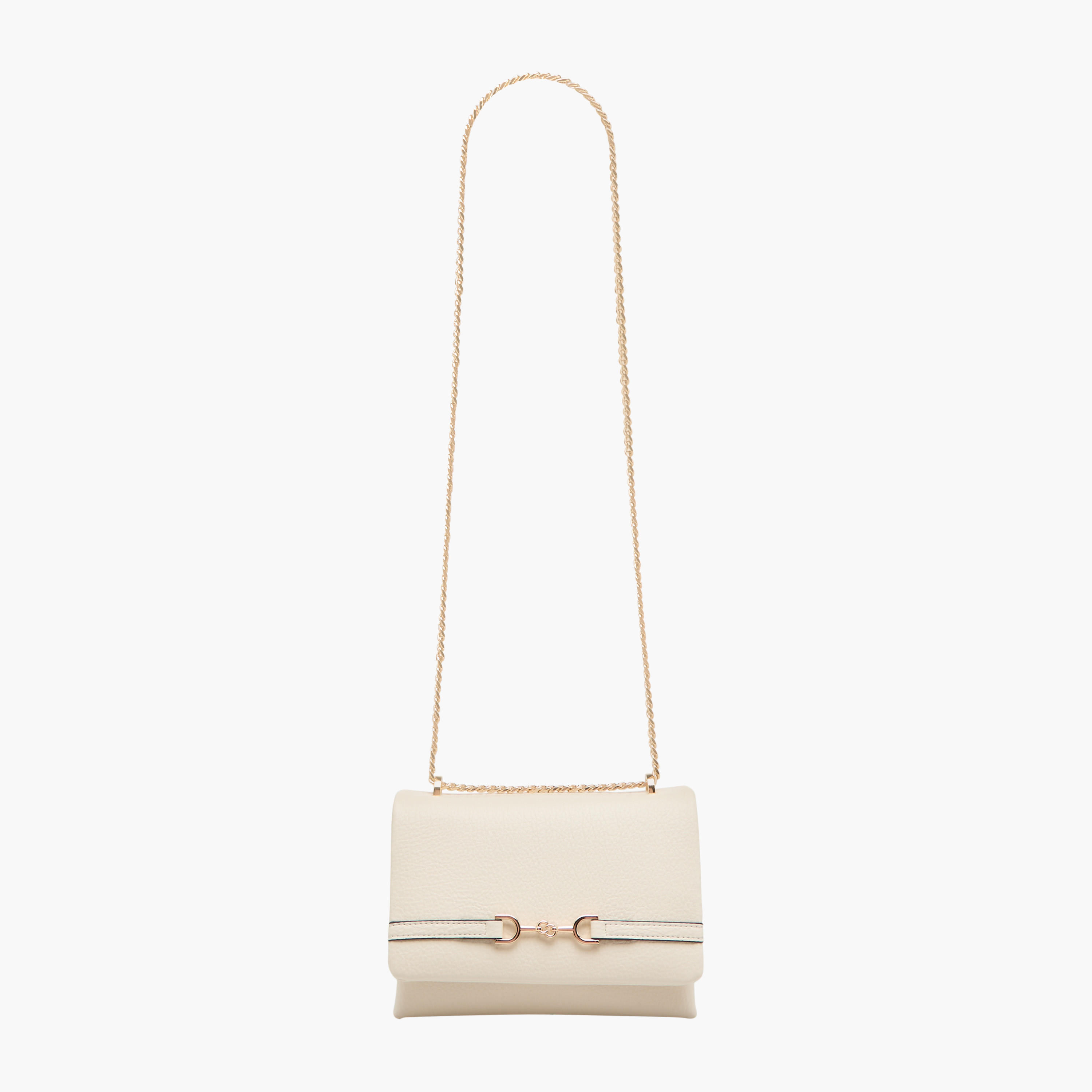 شنطة كروس بودي بزينة معدنية مع حزام سلسلة وطية إغلاق من سيليست-women-bagsandwallets-handbags-image-2