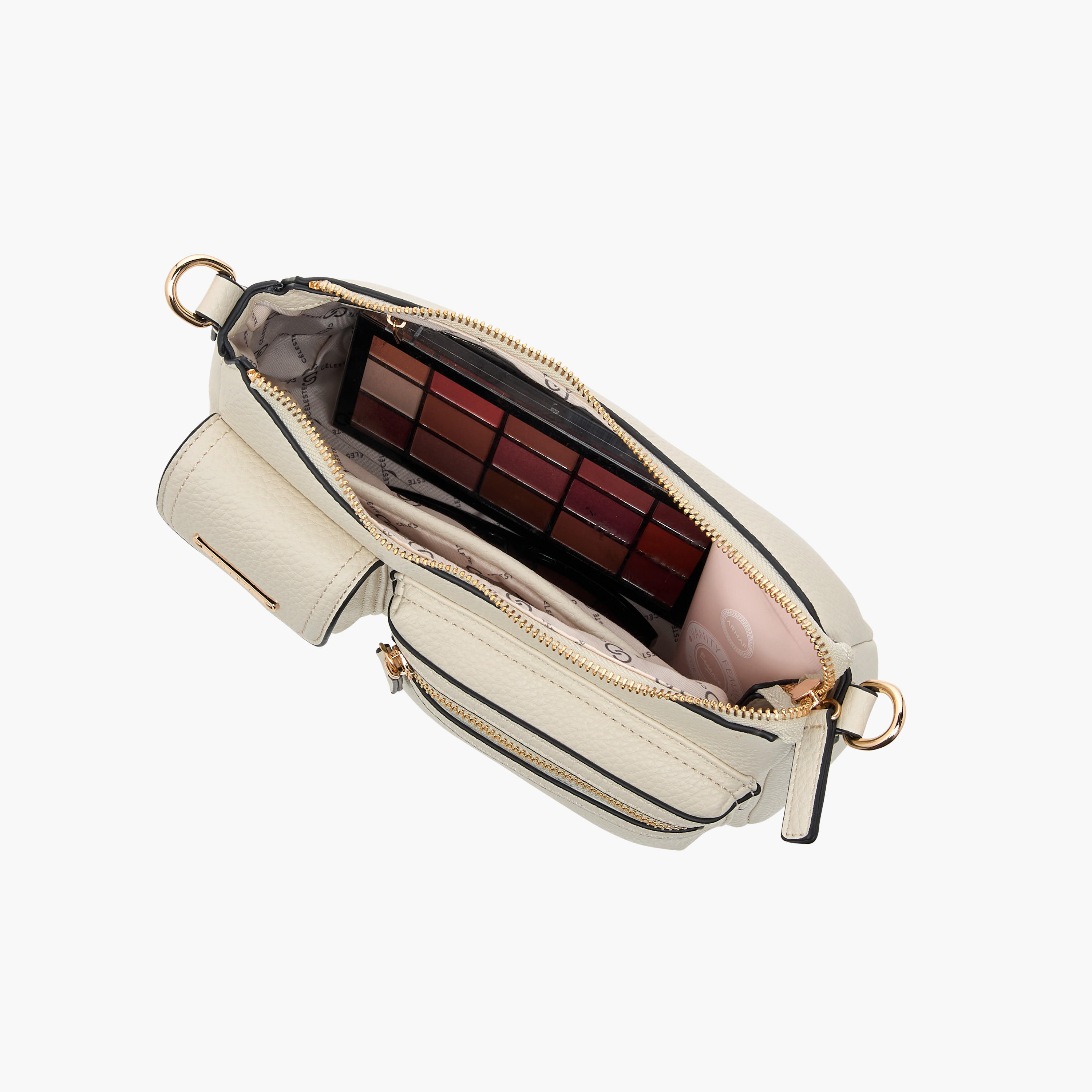شنطة كتف بارزة الملمس بحزام قابل للفصل وسحاب إغلاق من سيليست-women-bagsandwallets-handbags-image-7