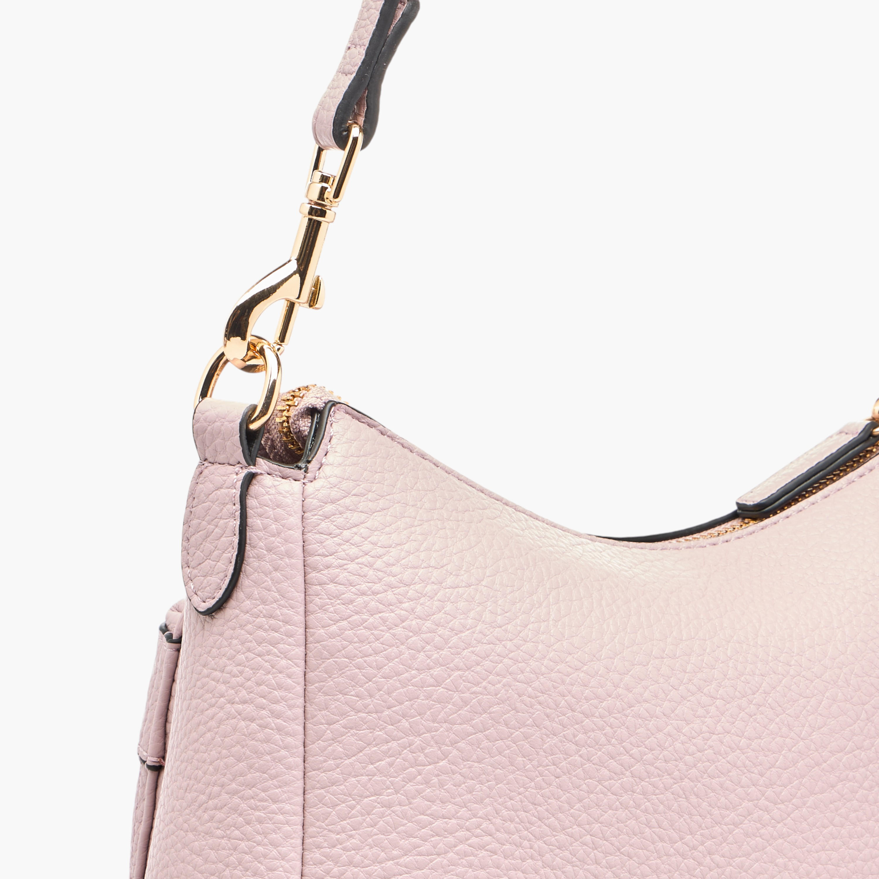Celeste Textured Shoulder Bag with Detachable Strap and Zip Closure-women-bagsandwallets-handbags-image-5