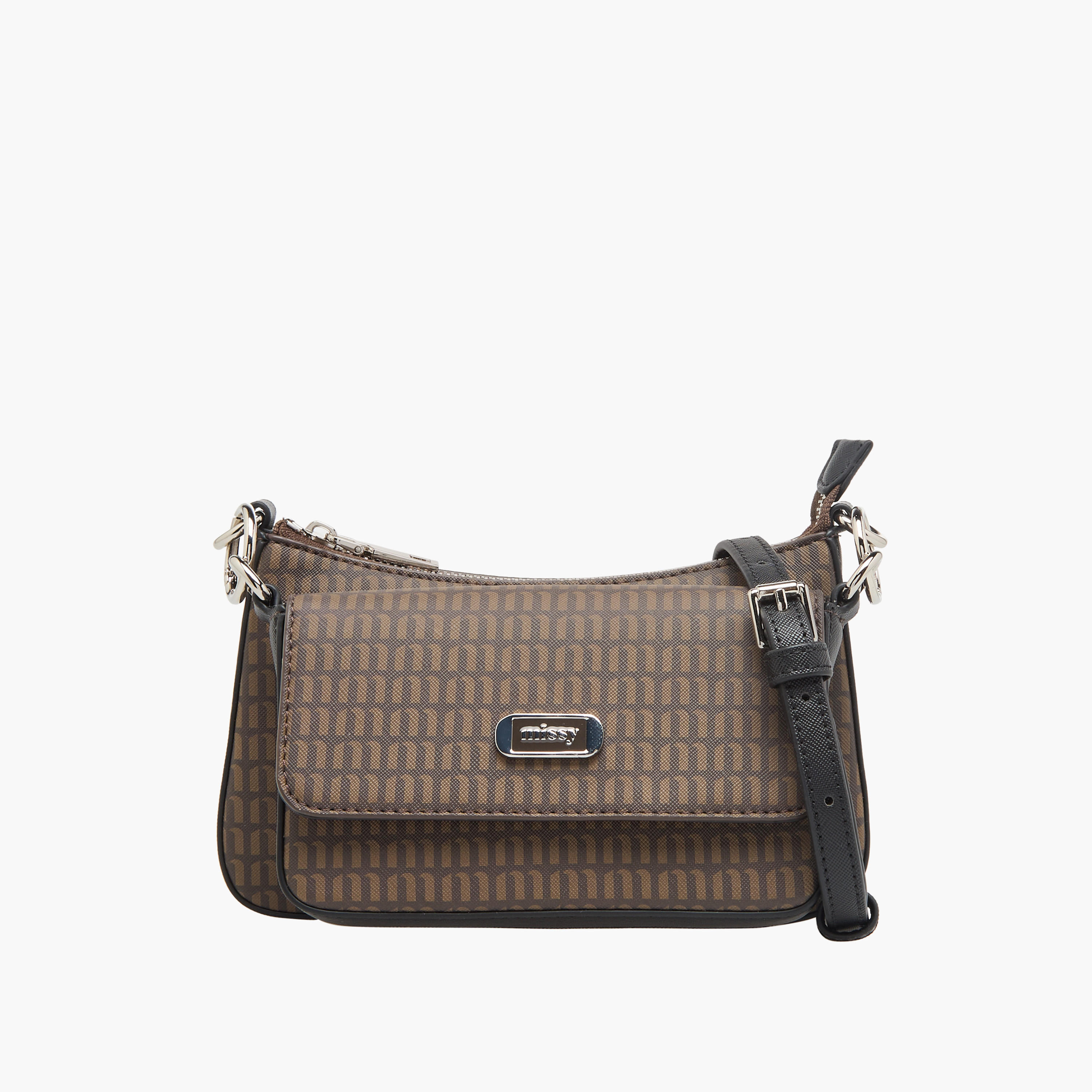 Missy Monogram Print Crossbody Bag with Adjustable Strap-women-bagsandwallets-handbags-image-1