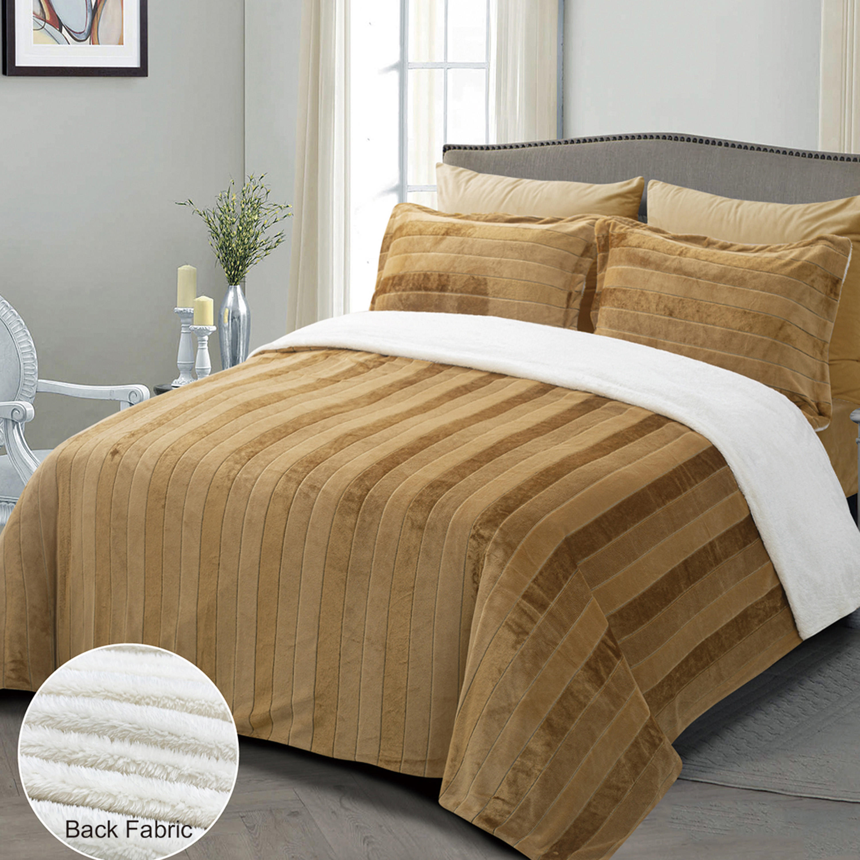 طقم لحاف شتوي كينج 6 قطع مقلمة شيكاغو من يونيك هوم  - 240x260 سم-household-bedding-comfortersandbedspreads-comforters-image-1
