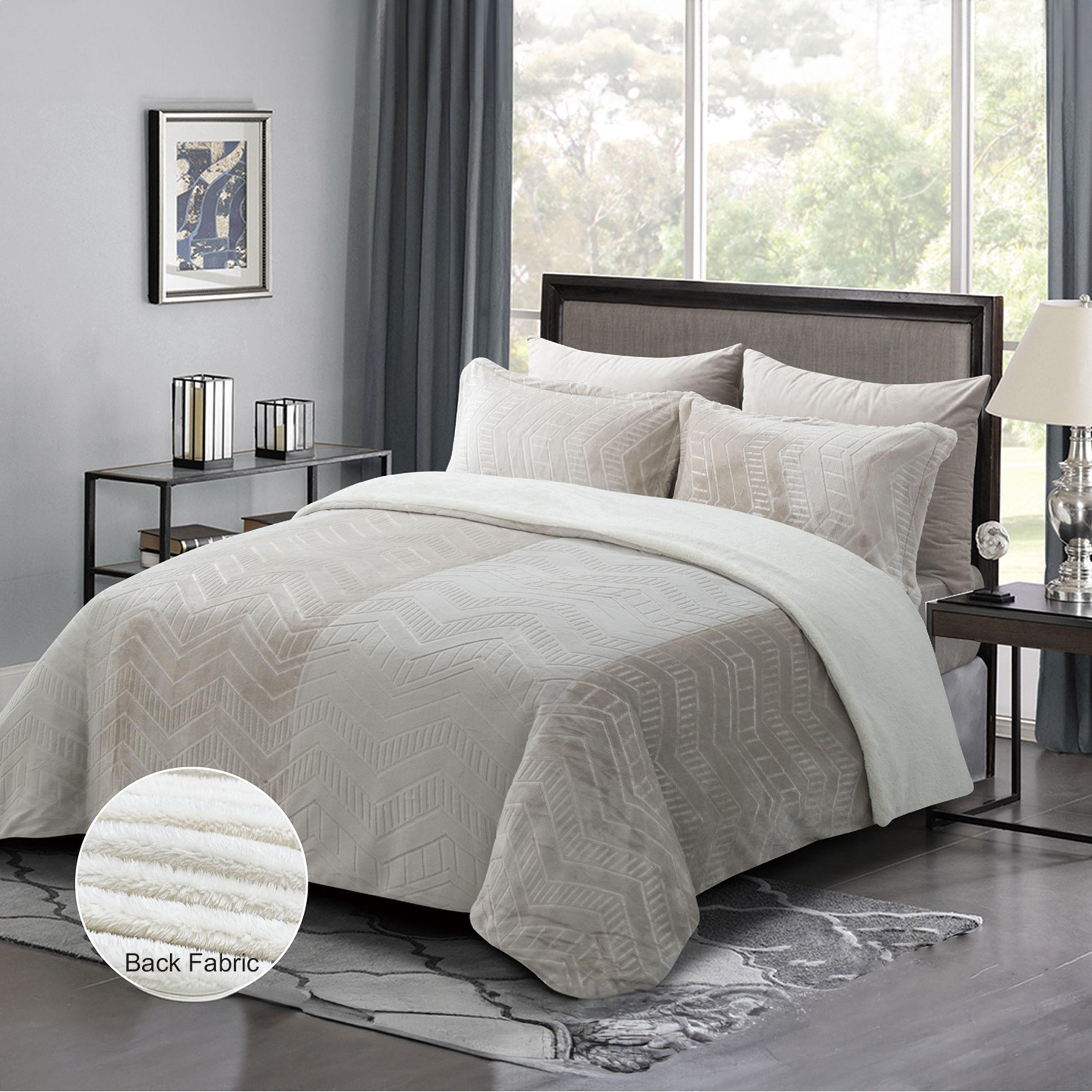 Unique Home Munich 4-Piece Textured Winter Twin Comforter Set - 170x240 cms-household-bedding-comfortersandbedspreads-comforters-image-1