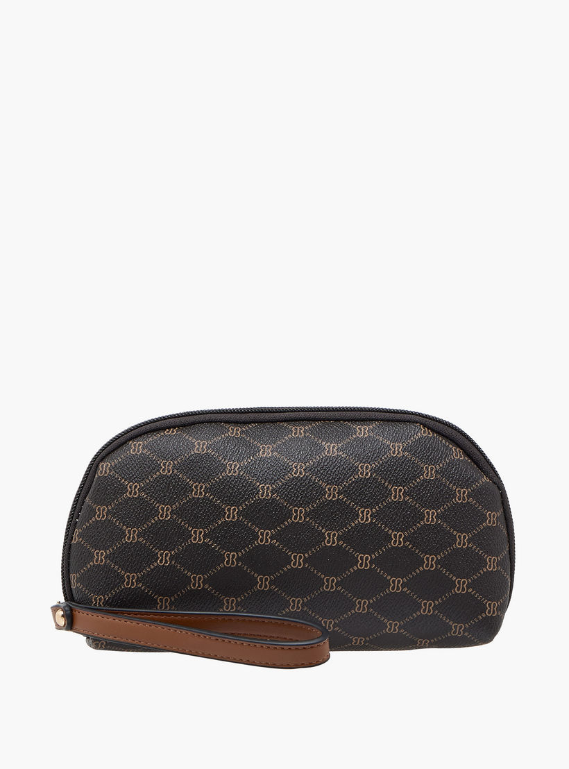 Bessie London Monogram Print Tote Bag with Double Handles and Zip Around Wallet-women-bagsandwallets-handbags-image-5