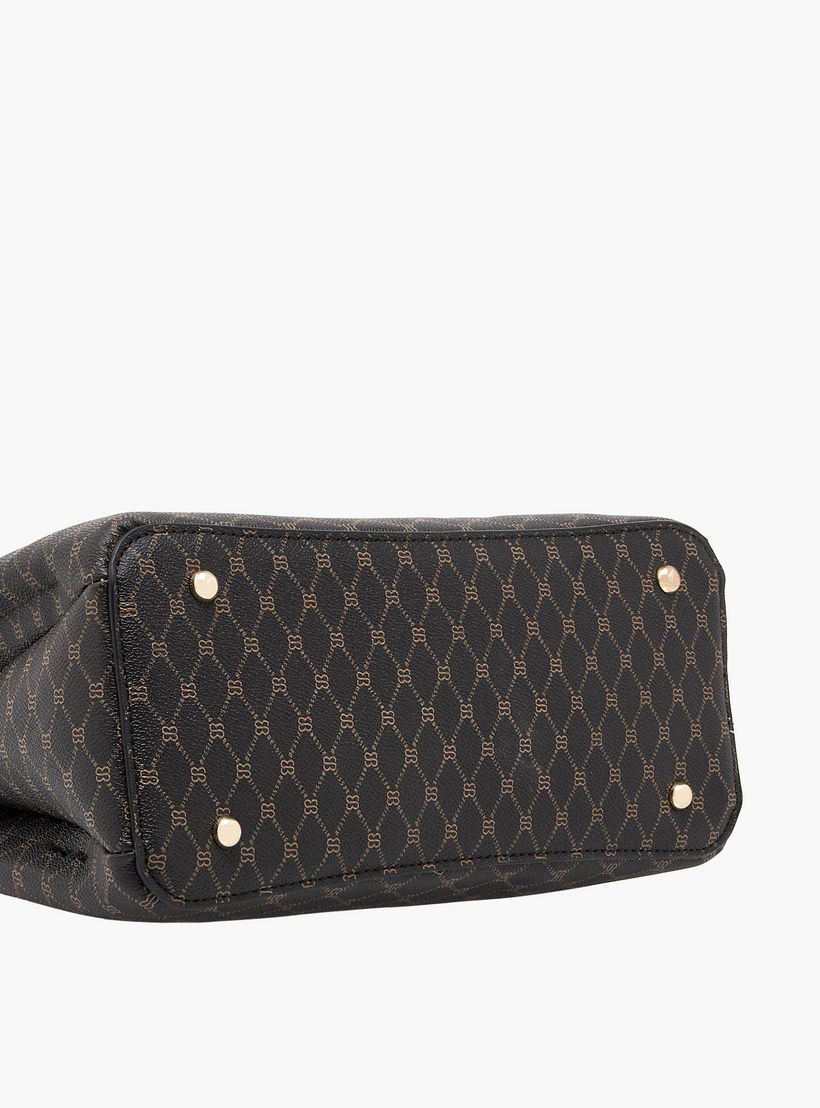 Bessie London Monogram Print Tote Bag with Double Handles and Zip Around Wallet-women-bagsandwallets-handbags-image-8