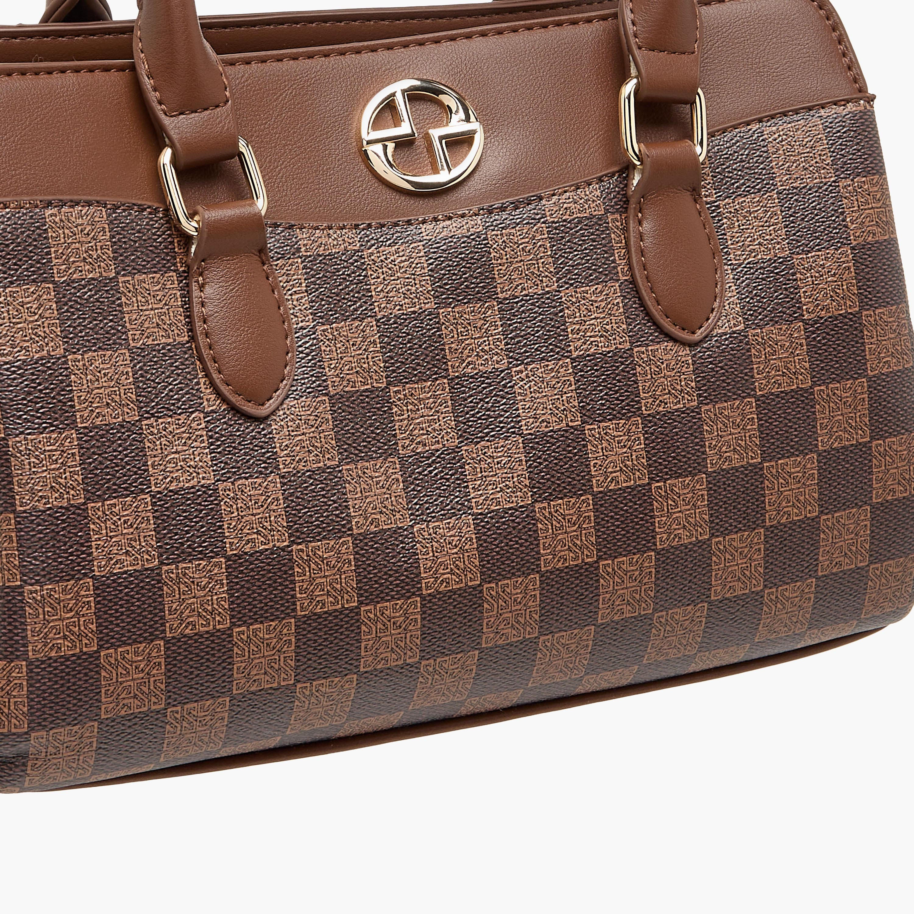 Sasha Monogram Print Crossbody Bag with Double Handles and Detachable Strap-women-bagsandwallets-handbags-image-5