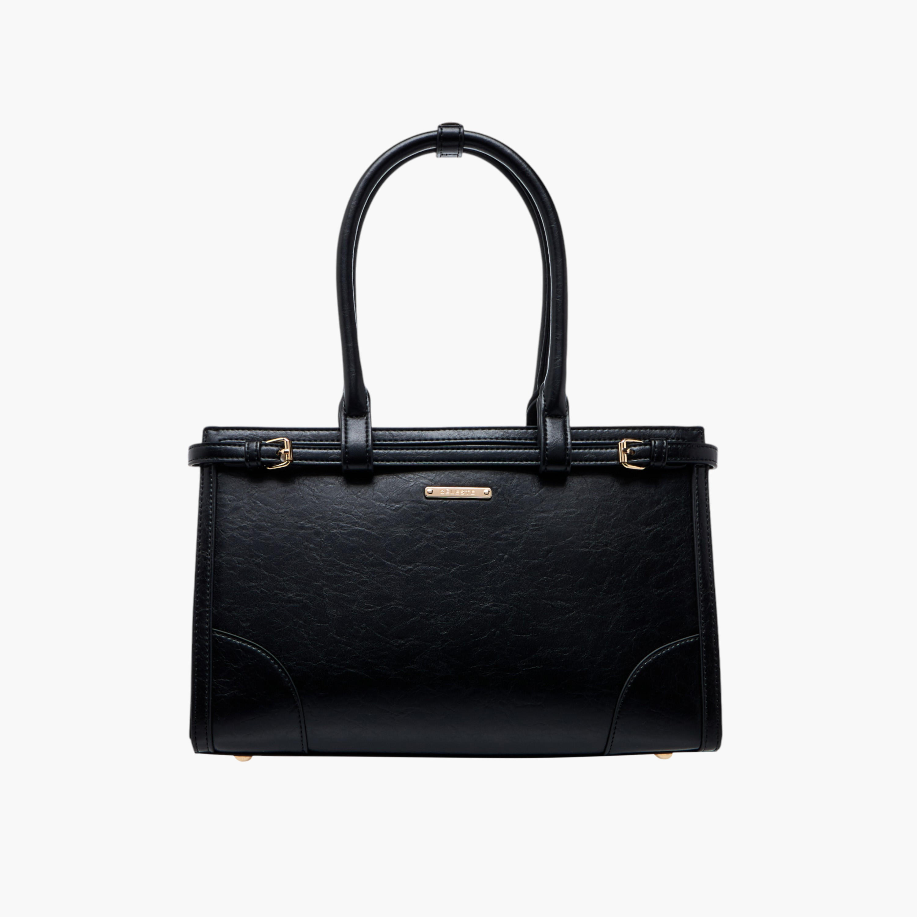 شنطة توتي بارزة الملمس بسحاب إغلاق ومقبض مزدوج من سيليست-women-bagsandwallets-handbags-image-1