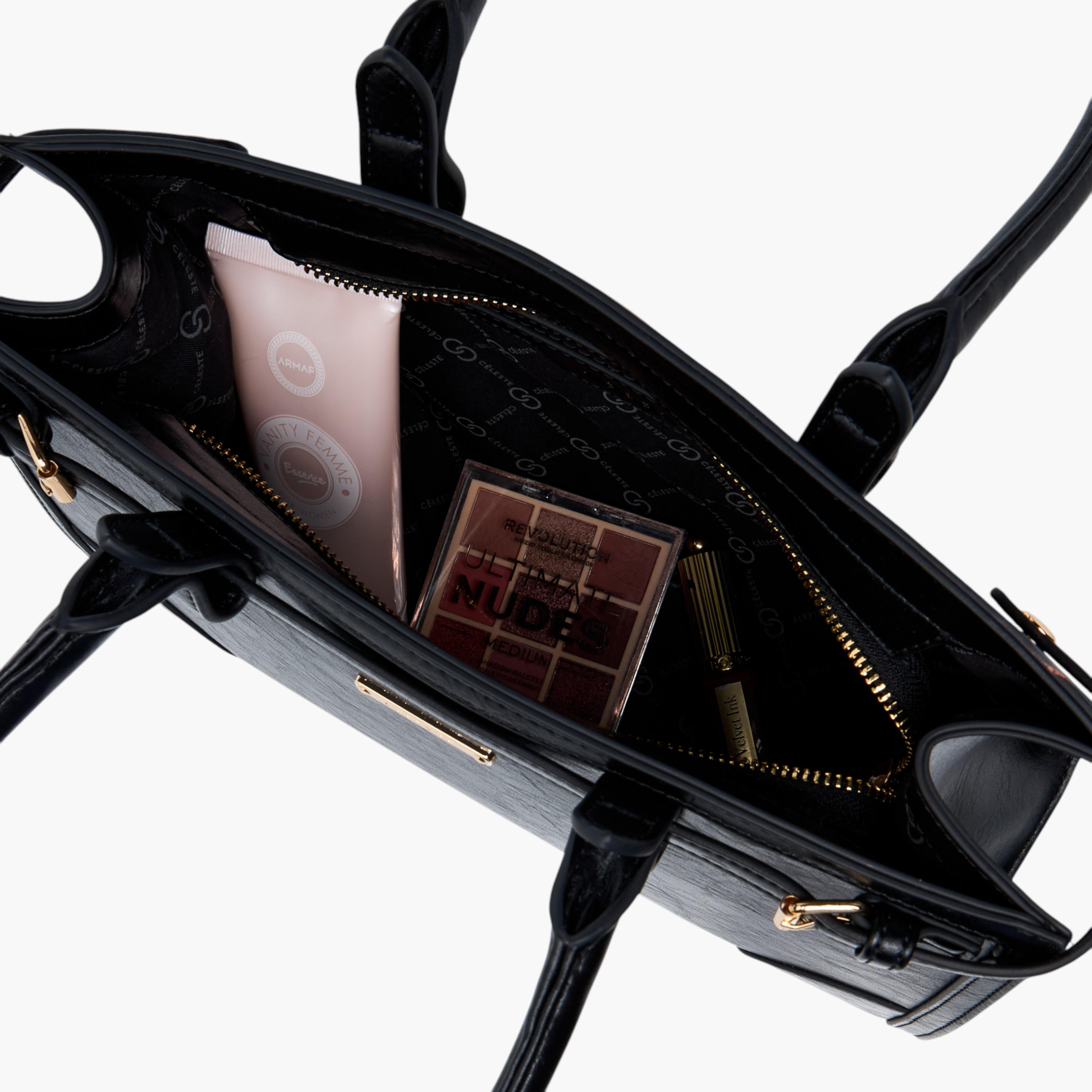 شنطة توتي بارزة الملمس بسحاب إغلاق ومقبض مزدوج من سيليست-women-bagsandwallets-handbags-image-7