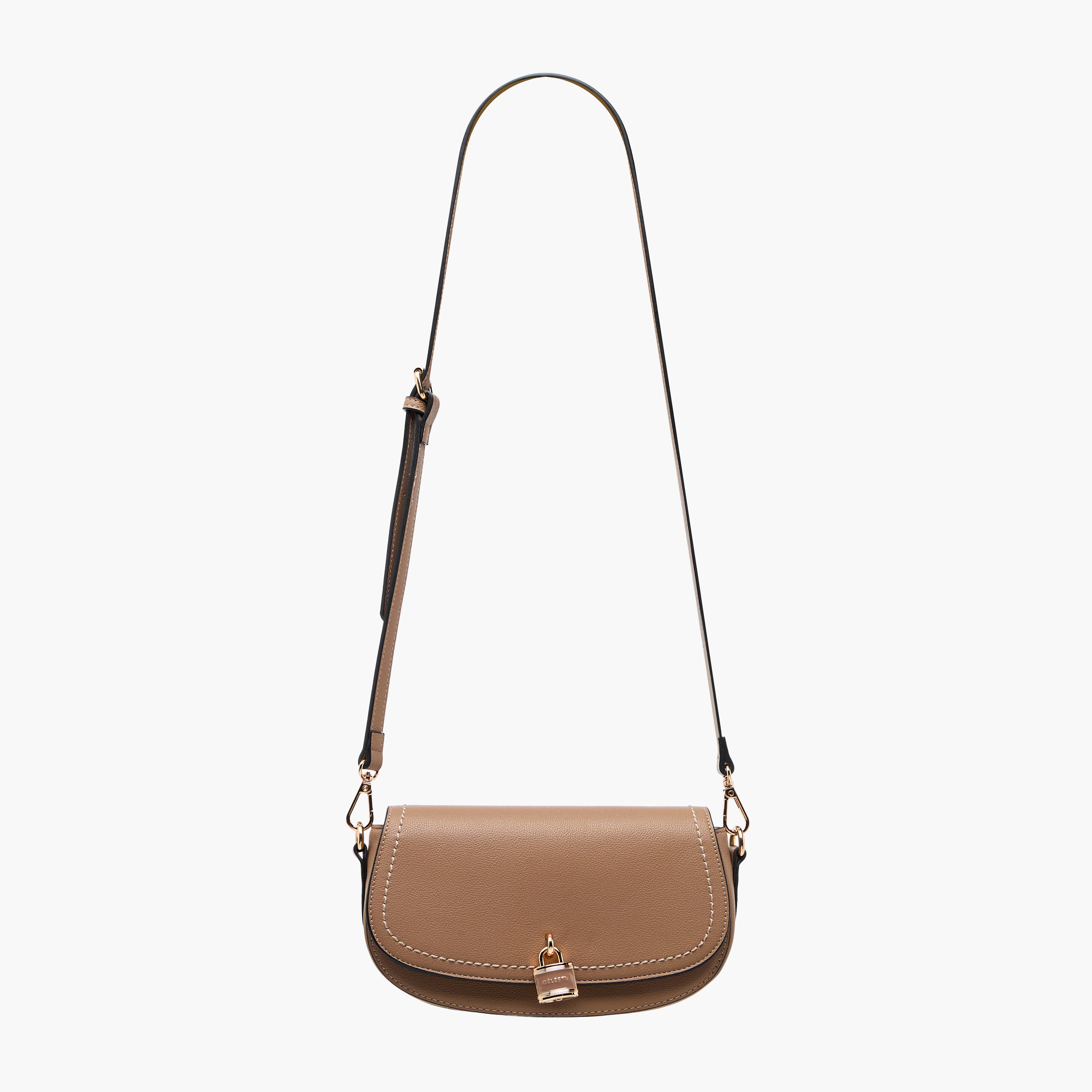 شنطة كروس بودي بحزام قابل للفصل وطية إغلاق وتزيينات قفل من سيليست-women-bagsandwallets-handbags-image-2