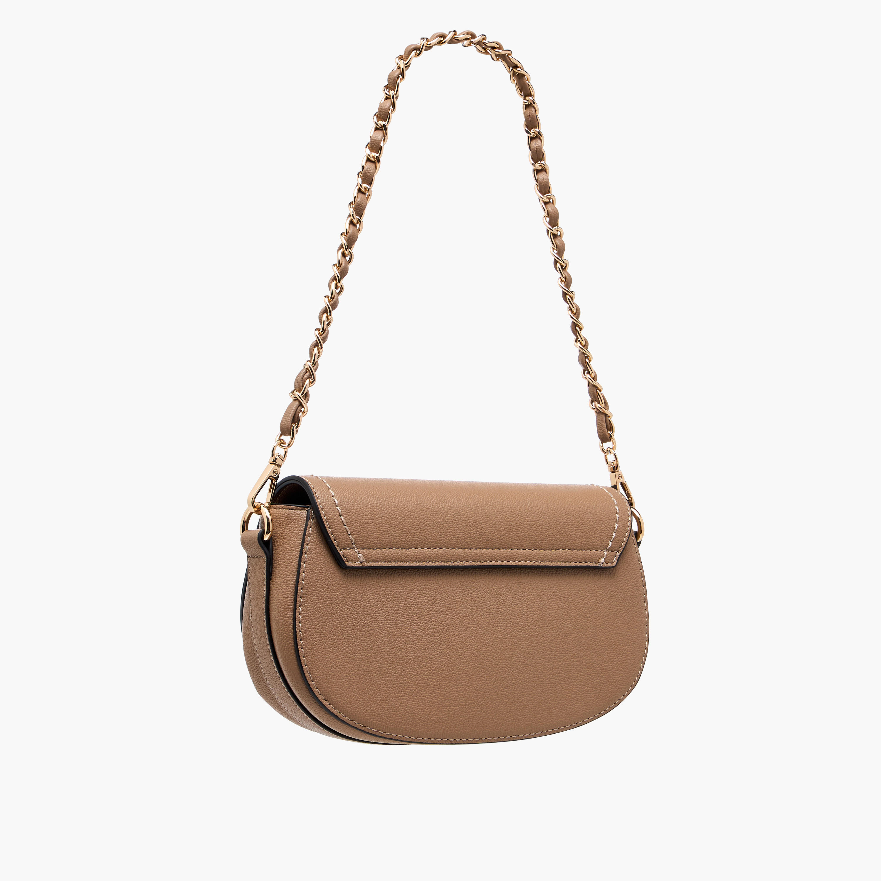 شنطة كروس بودي بحزام قابل للفصل وطية إغلاق وتزيينات قفل من سيليست-women-bagsandwallets-handbags-image-3