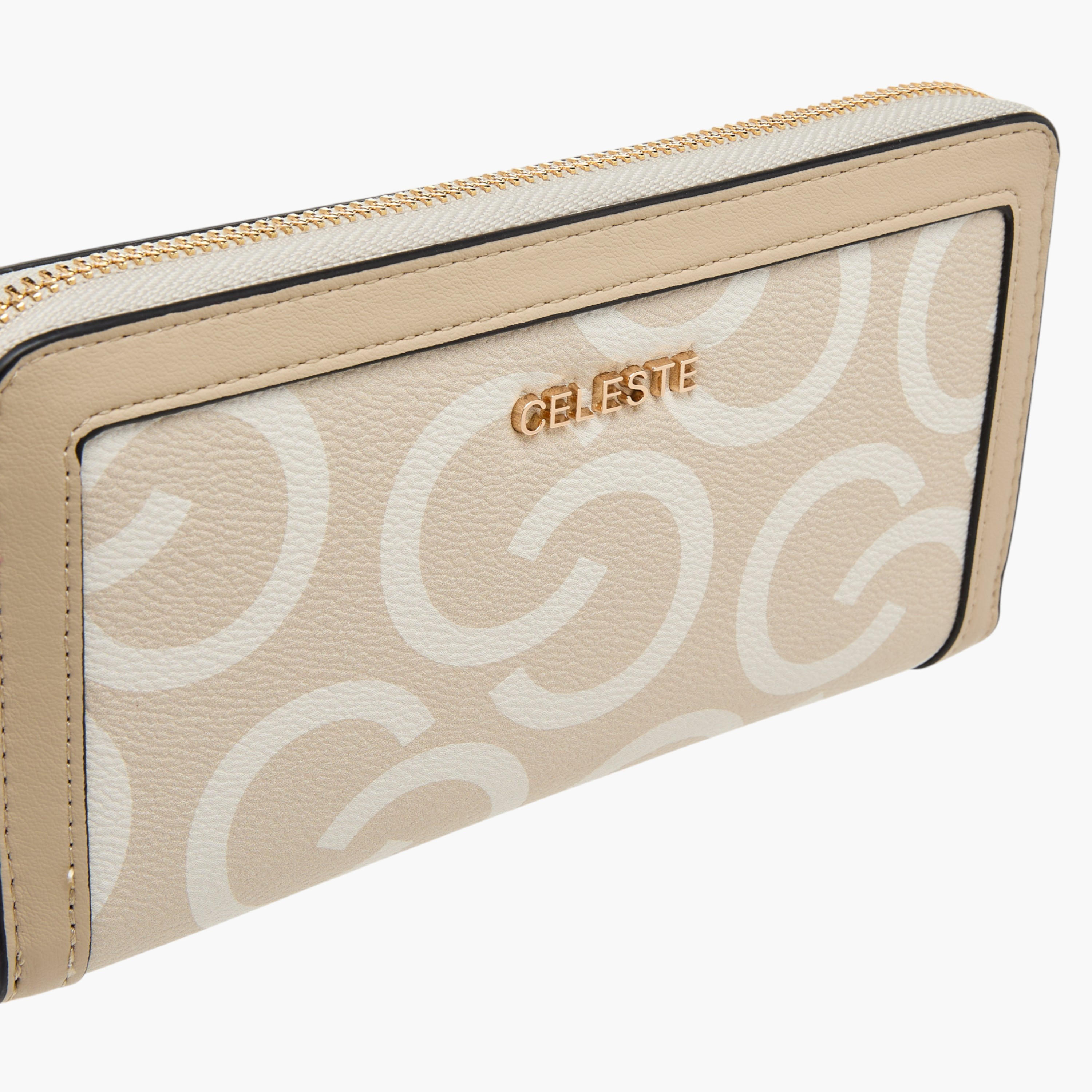 Celeste Monogram Print Wallet with Zip Closure-women-bagsandwallets-wallets-image-2