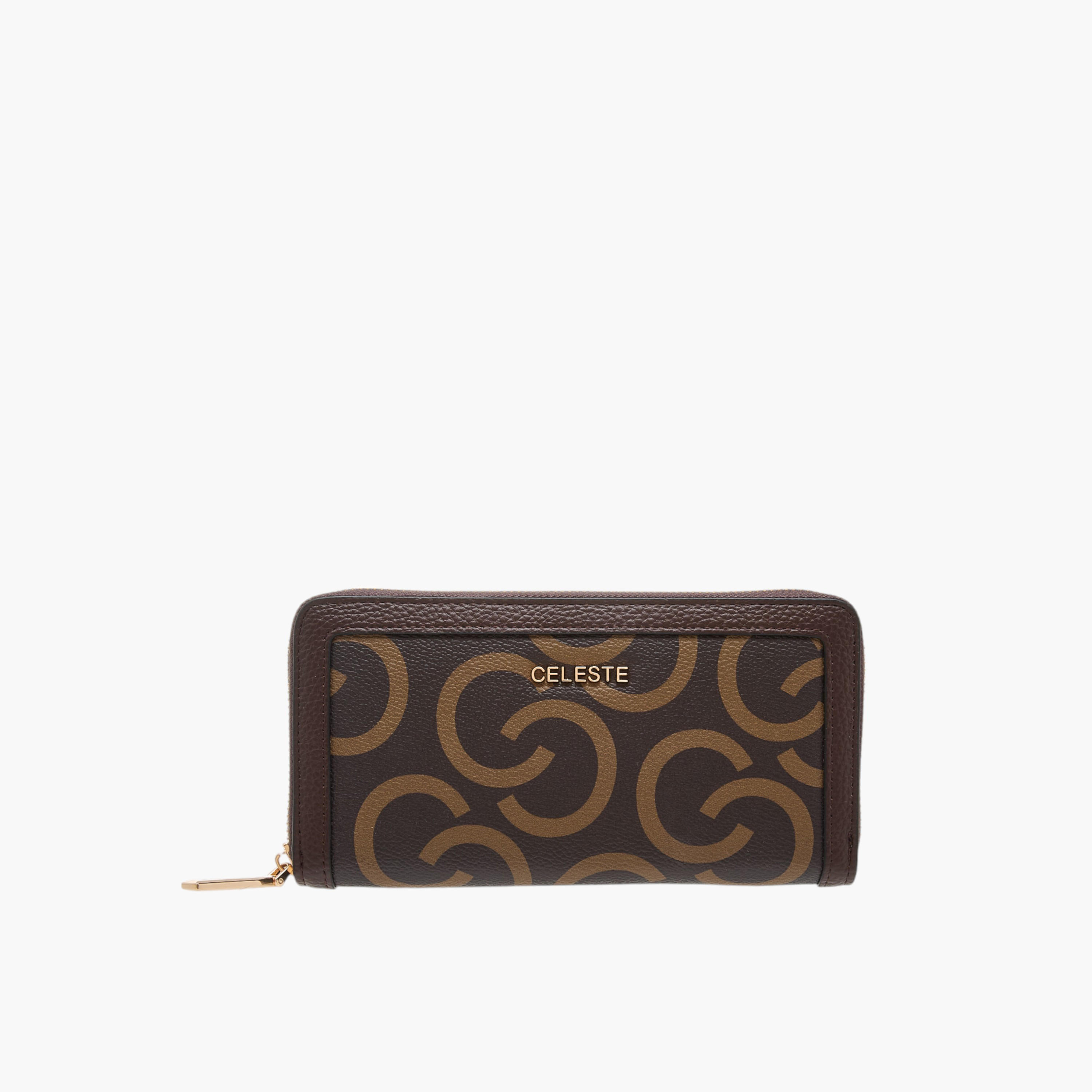 Celeste Monogram Print Wallet with Zip Closure-women-bagsandwallets-wallets-image-1
