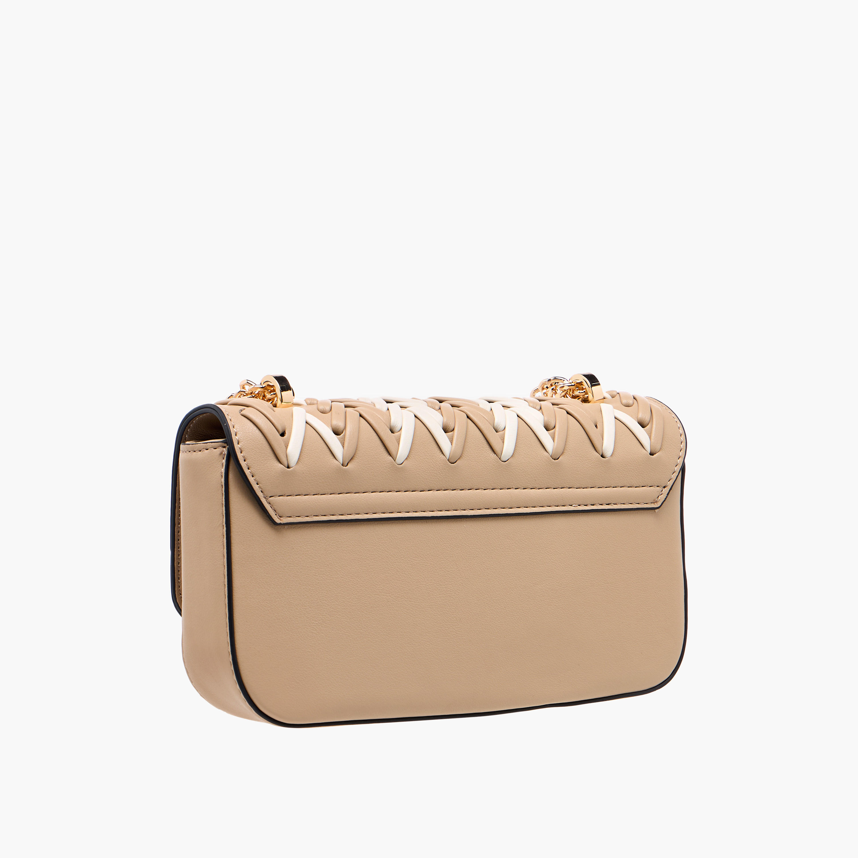 شنطة كروس بودي بارزة الملمس بحزام سلسلة وطية إغلاق من سيليست-women-bagsandwallets-handbags-image-4