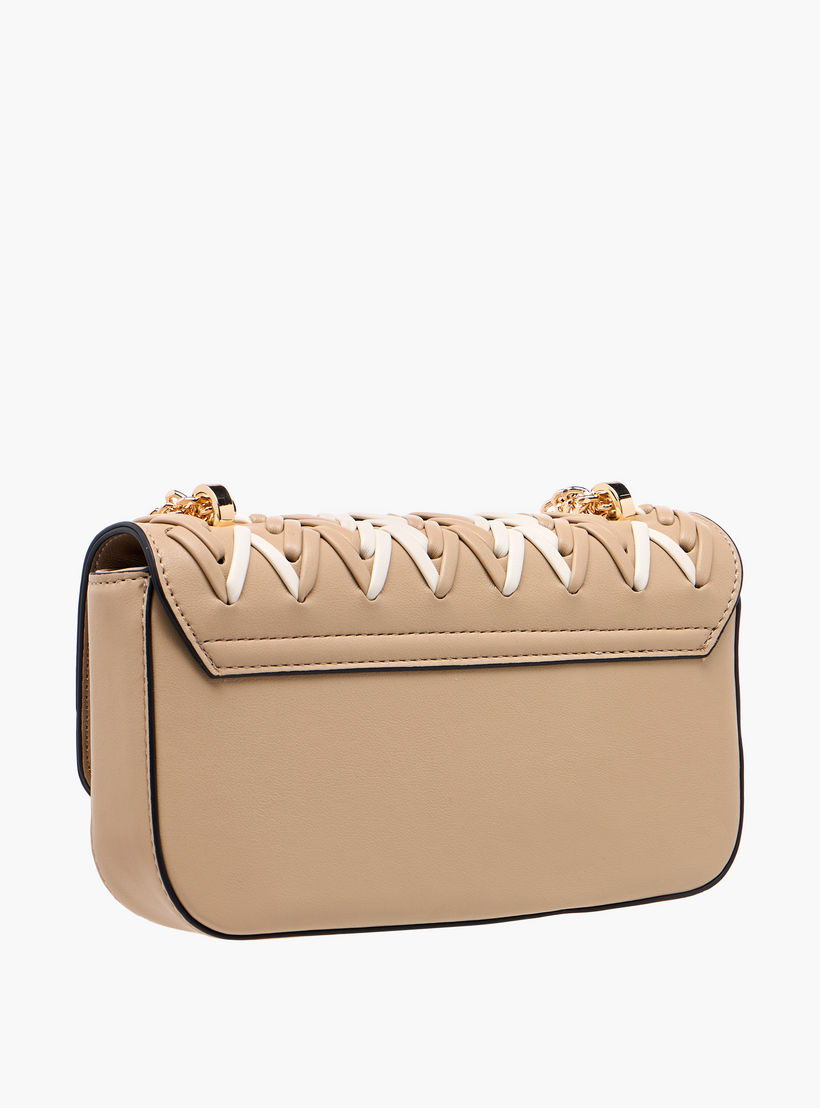 شنطة كروس بودي بارزة الملمس بحزام سلسلة وطية إغلاق من سيليست-women-bagsandwallets-handbags-image-4