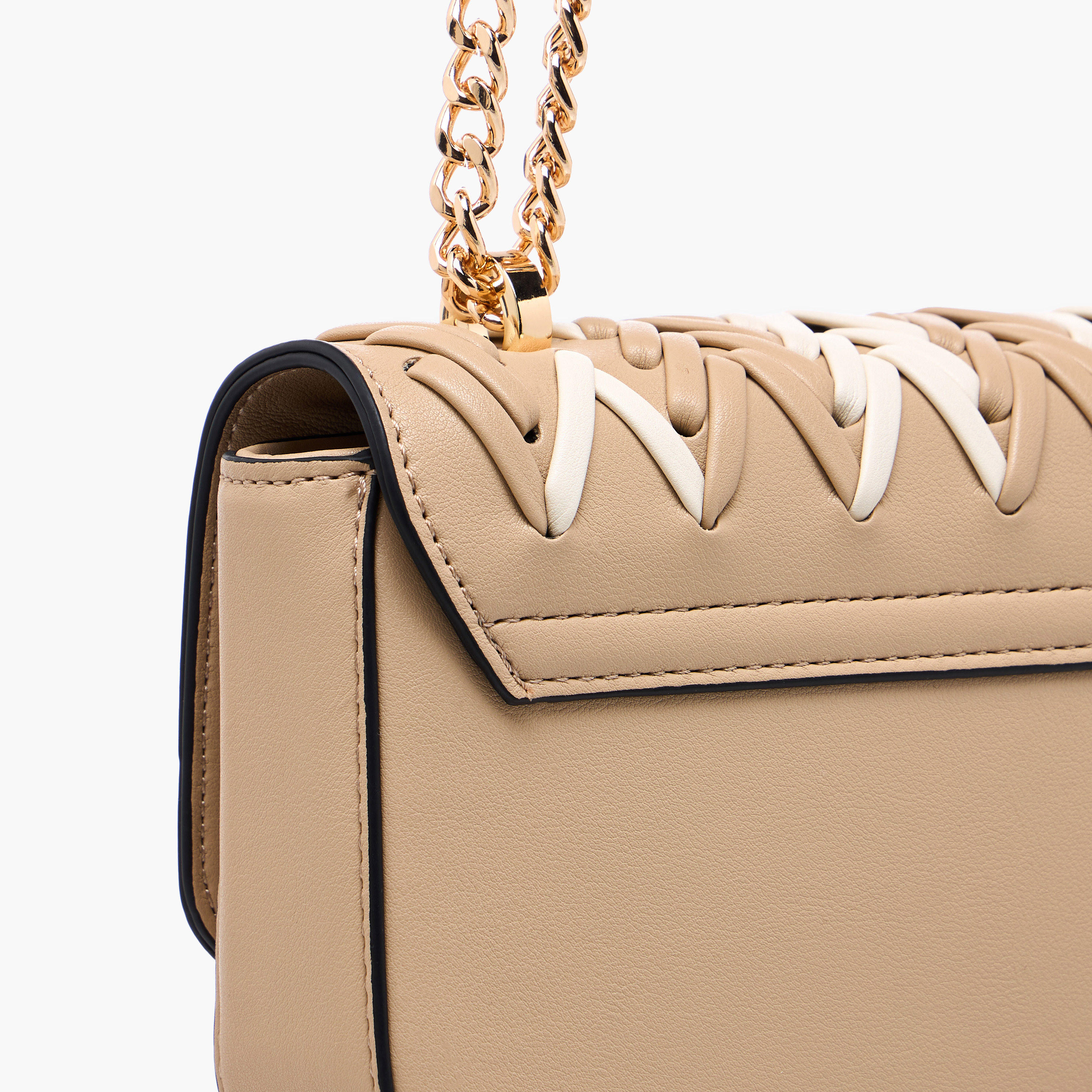 Celeste Textured Crossbody Bag with Flap Closure and Chain Strap-women-bagsandwallets-handbags-image-6