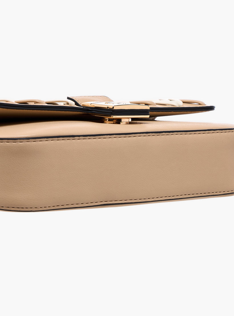 شنطة كروس بودي بارزة الملمس بحزام سلسلة وطية إغلاق من سيليست-women-bagsandwallets-handbags-image-7