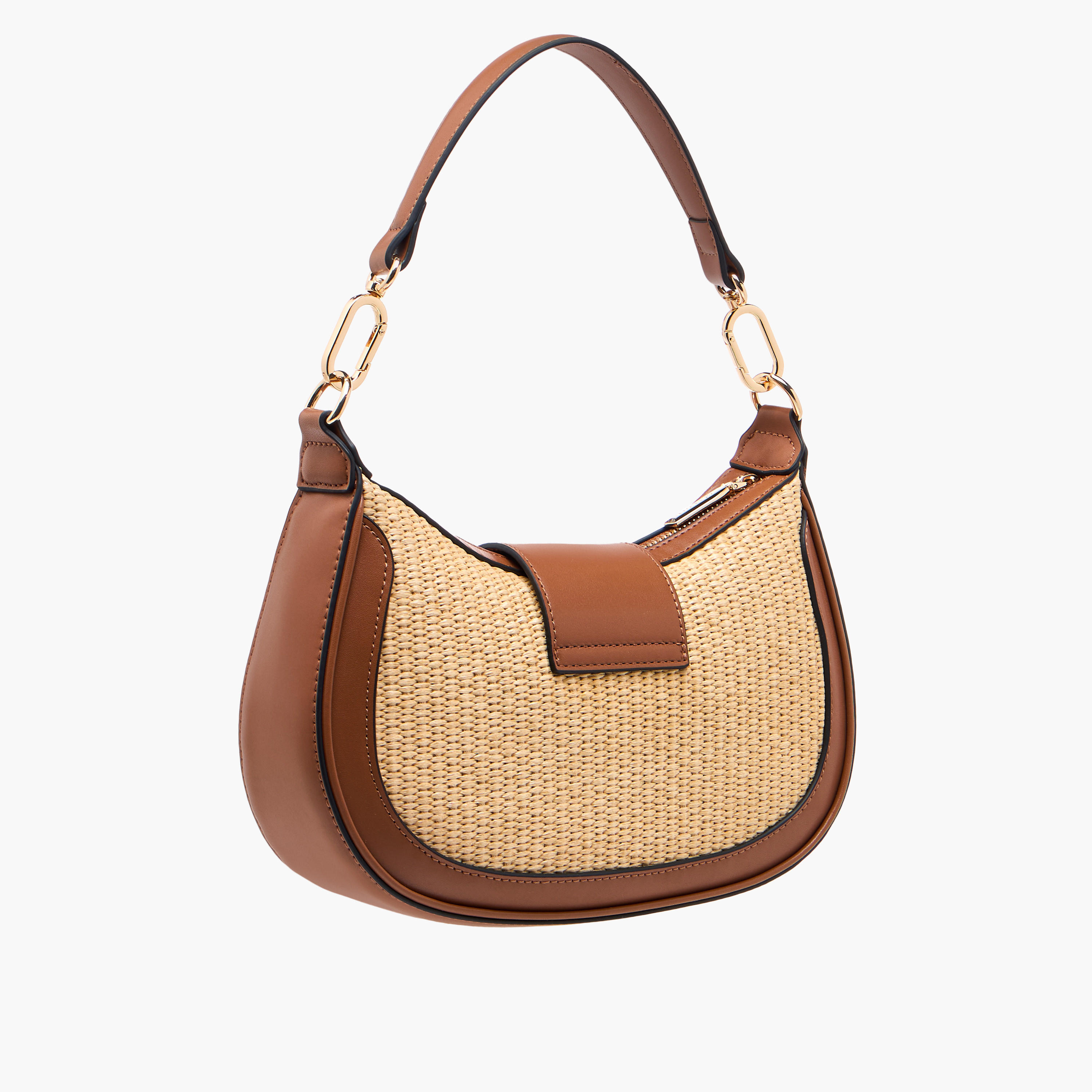 Celeste Textured Shoulder Bag with Detachable Strap and Zip Closure-women-bagsandwallets-handbags-image-4