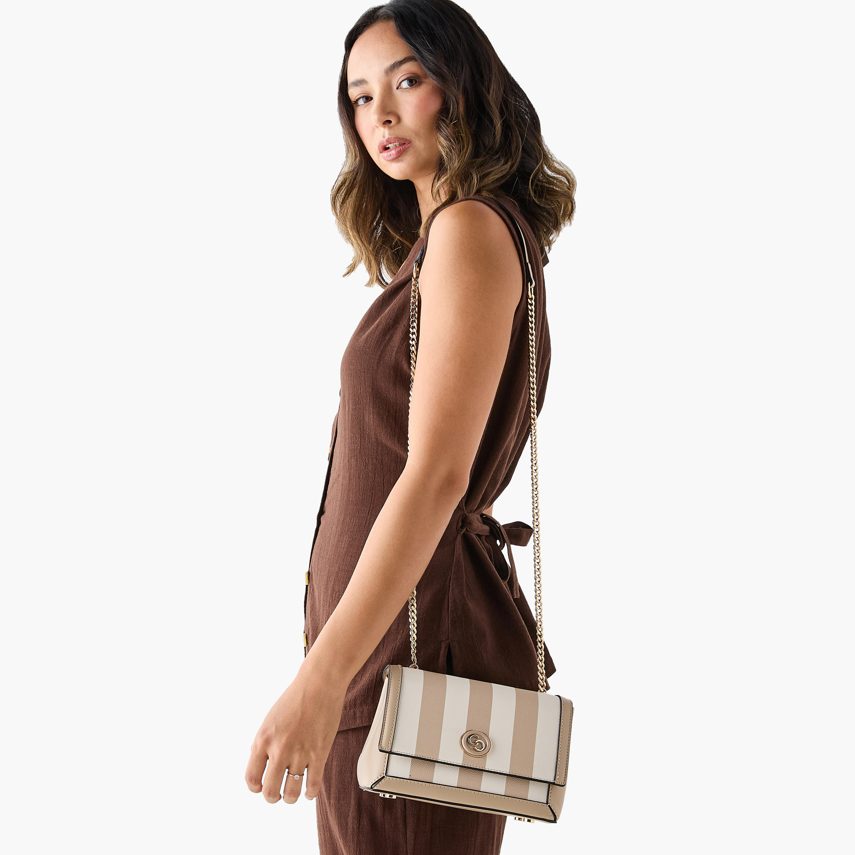 شنطة كروس بودي مخططة بحزام سلسلة من سيليست-women-bagsandwallets-handbags-image-2
