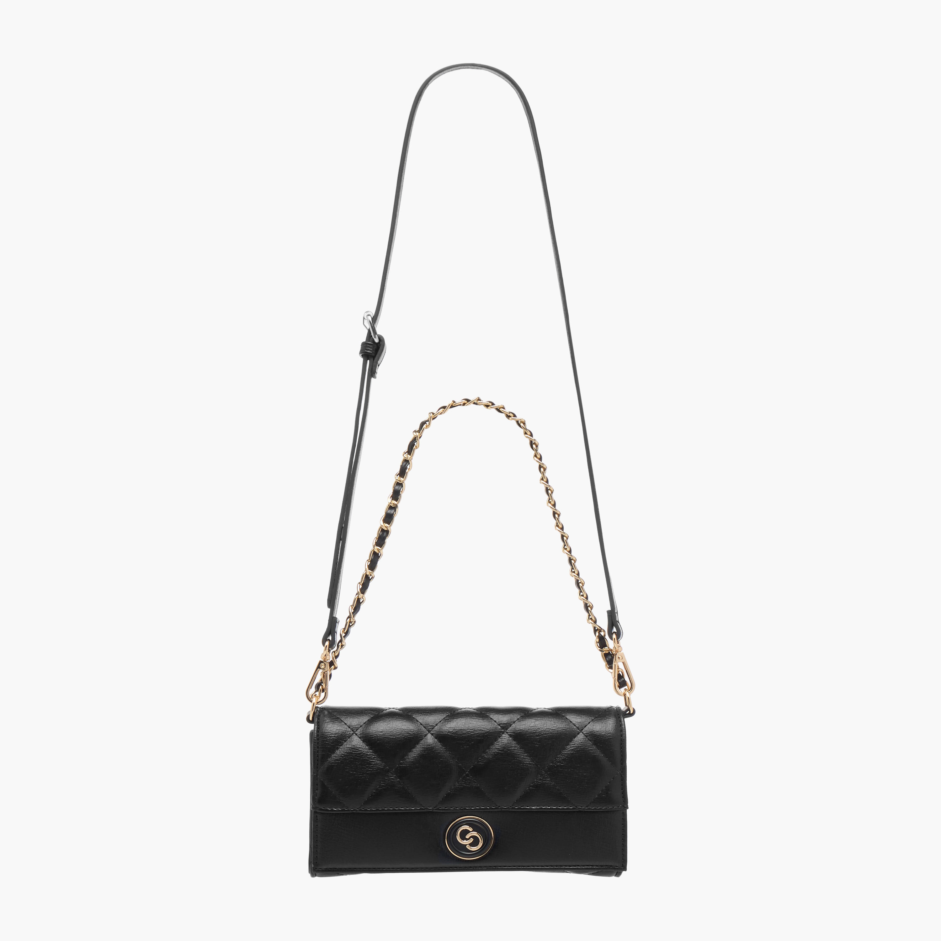 شنطة كروس بودي مبطن بطية إغلاق وحزام سلسلة من سيليست-women-bagsandwallets-handbags-image-3