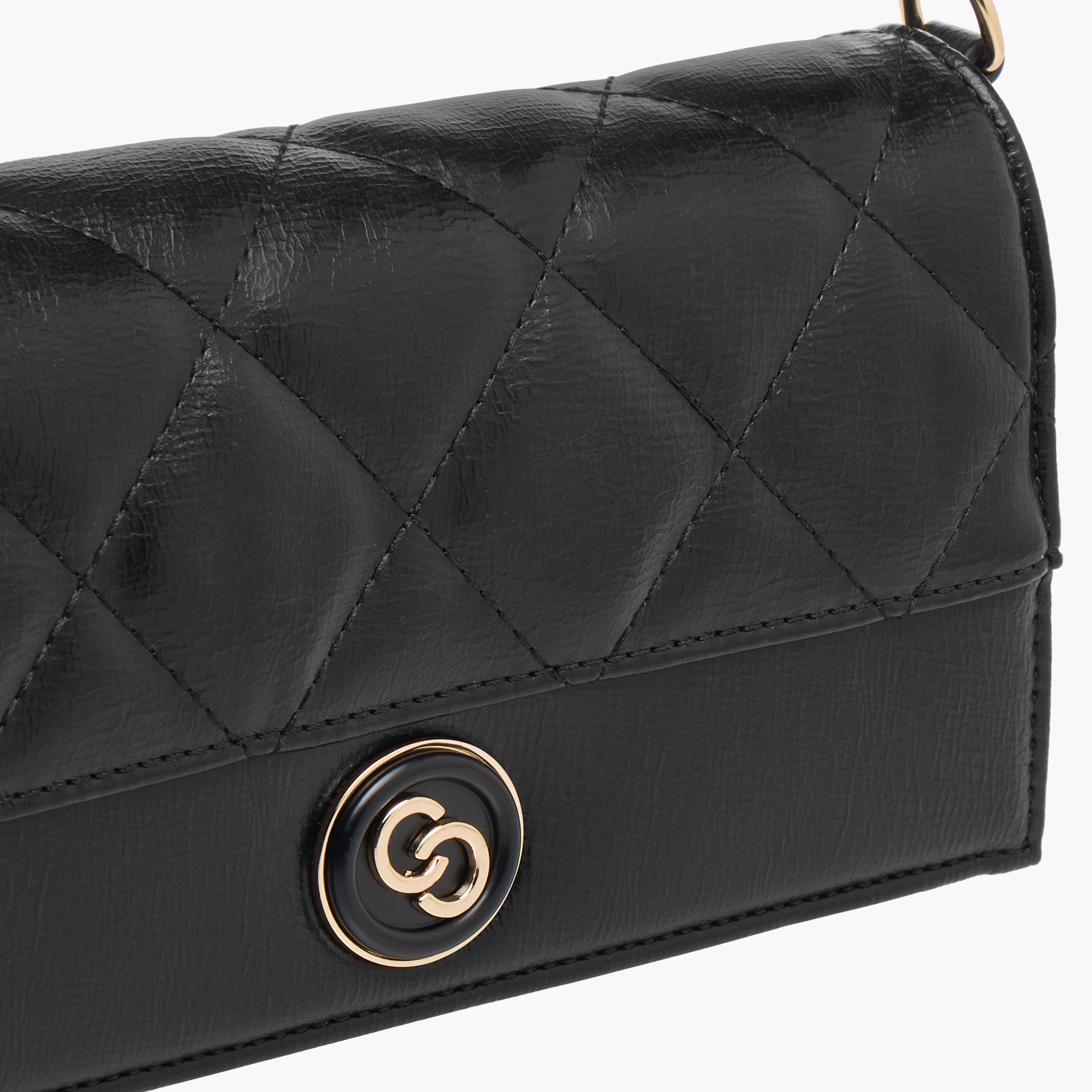 Celeste Quilted Crossbody Bag with Flap Closure and Chain Strap-women-bagsandwallets-handbags-image-5