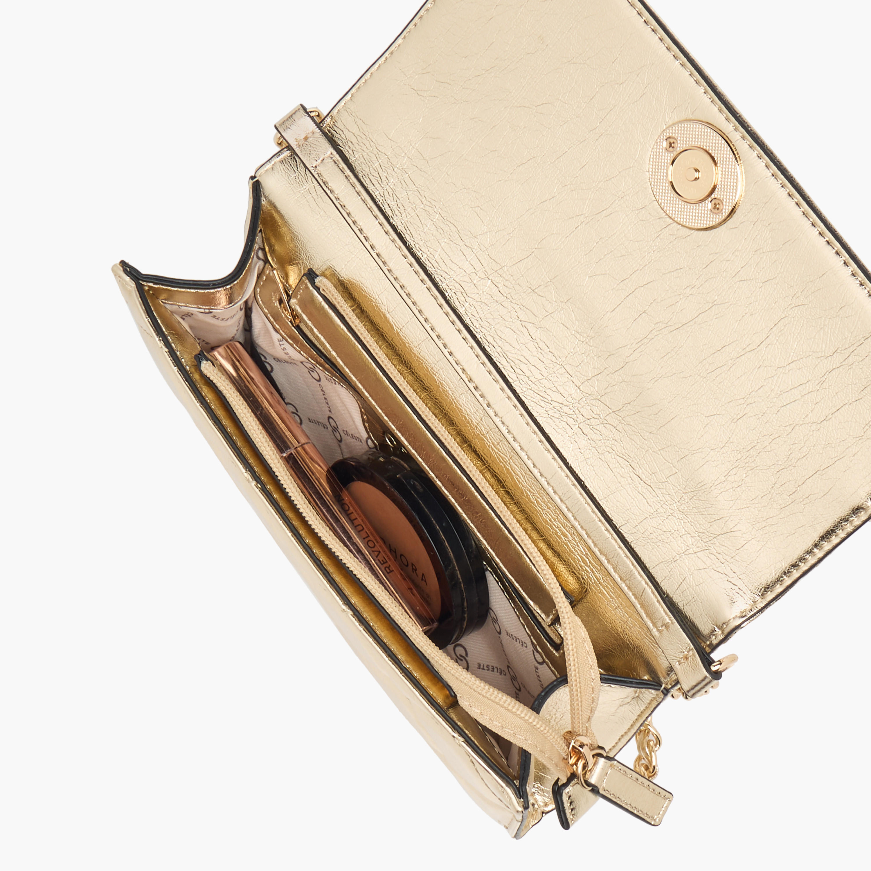 Celeste Quilted Crossbody Bag with Flap Closure and Chain Strap-women-bagsandwallets-handbags-image-7